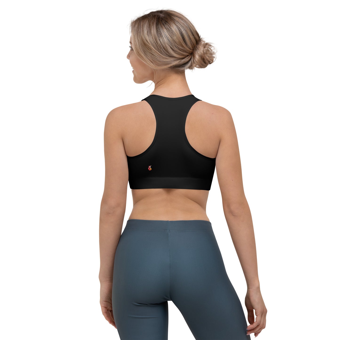 Snooty Fox Art Sports Bra - Red & Gray Stripes