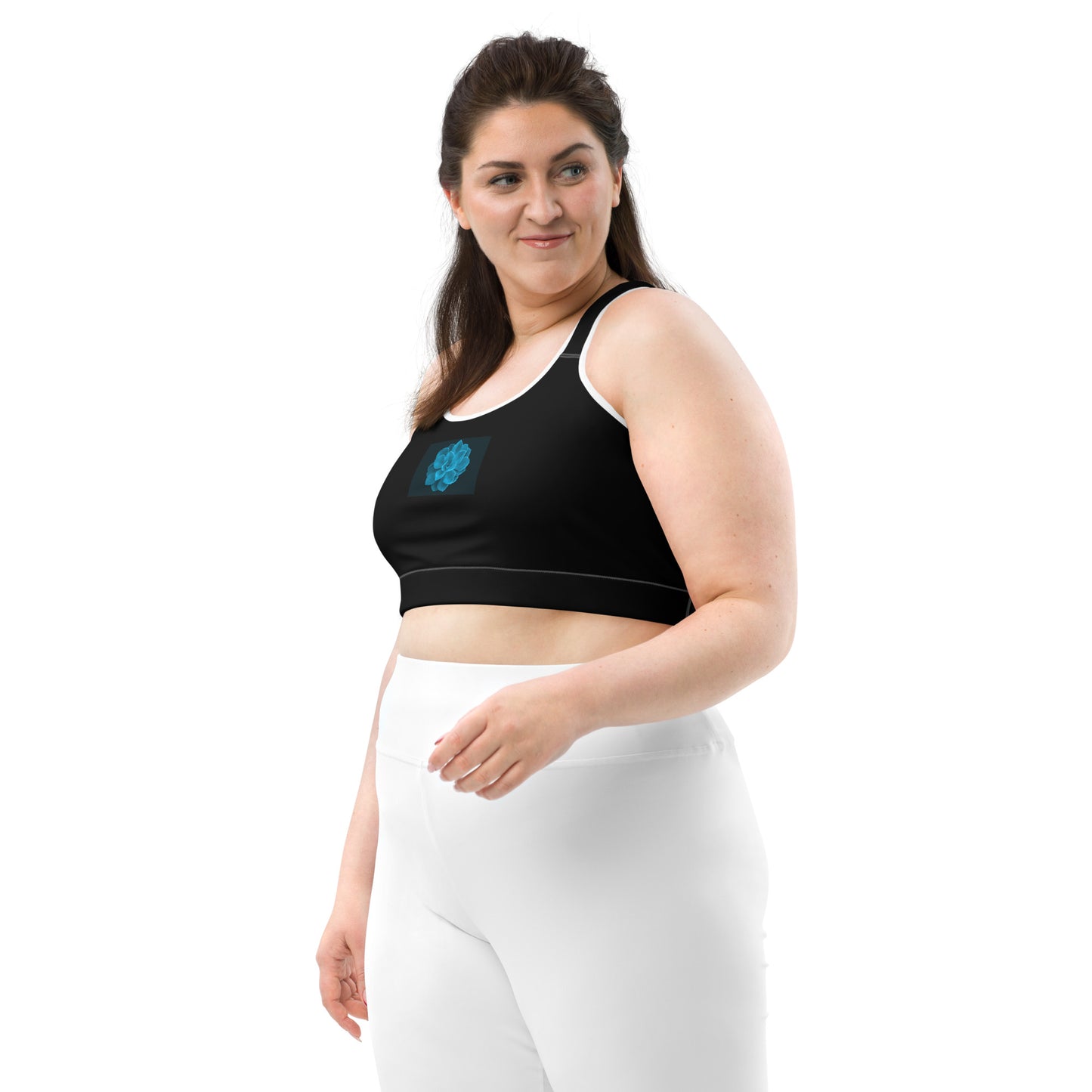 Snooty Fox Art Sports Bra - Blue Aeonium