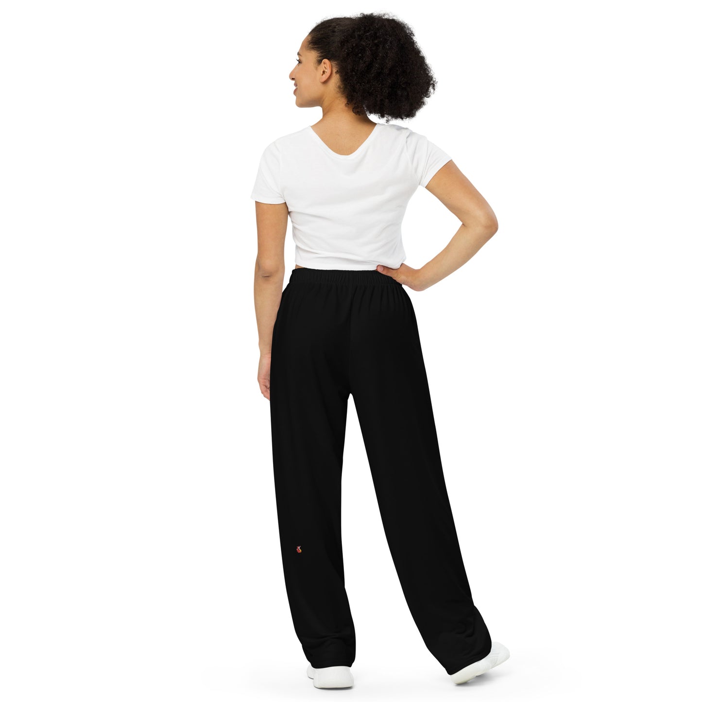 Snooty Fox Art Unisex Wide-Leg Pants - Red & Gray Stripes