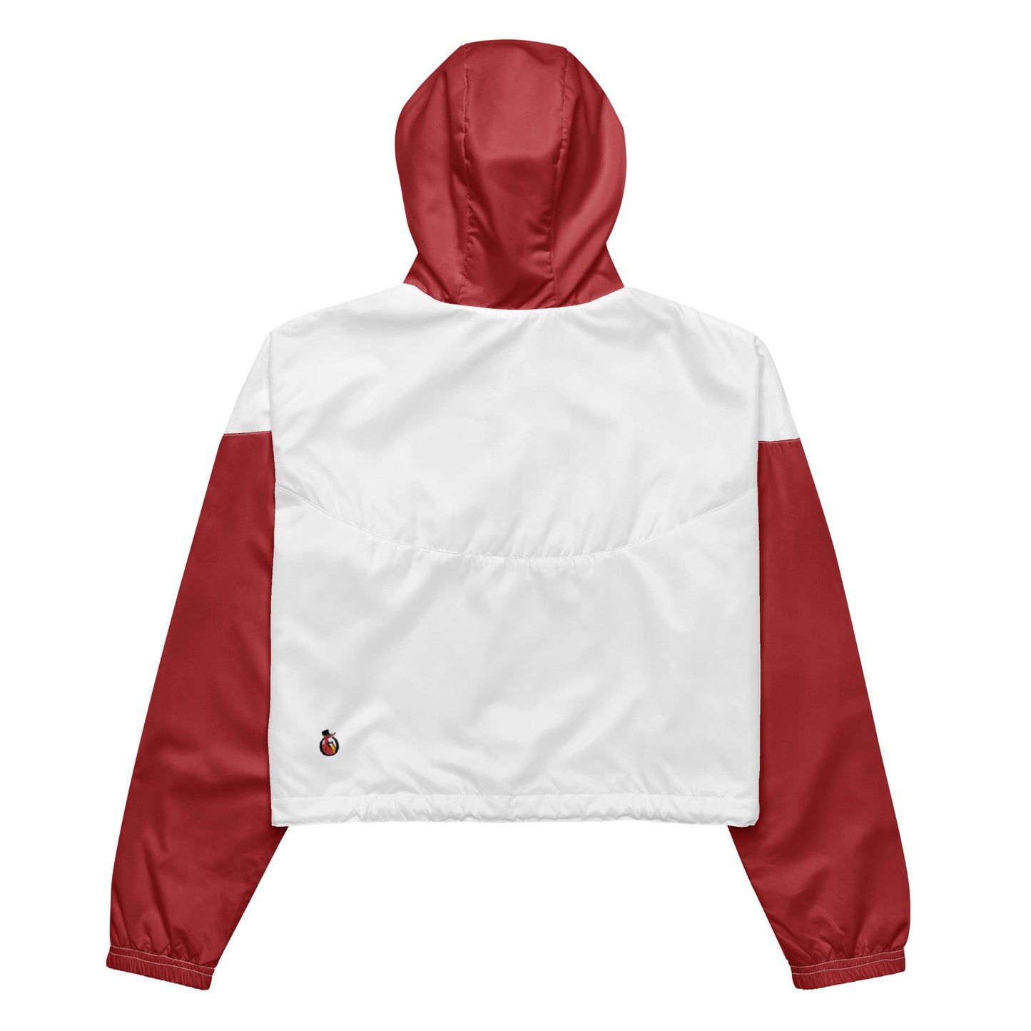 Snooty Fox Art Women’s Cropped Windbreaker - Red/Gray