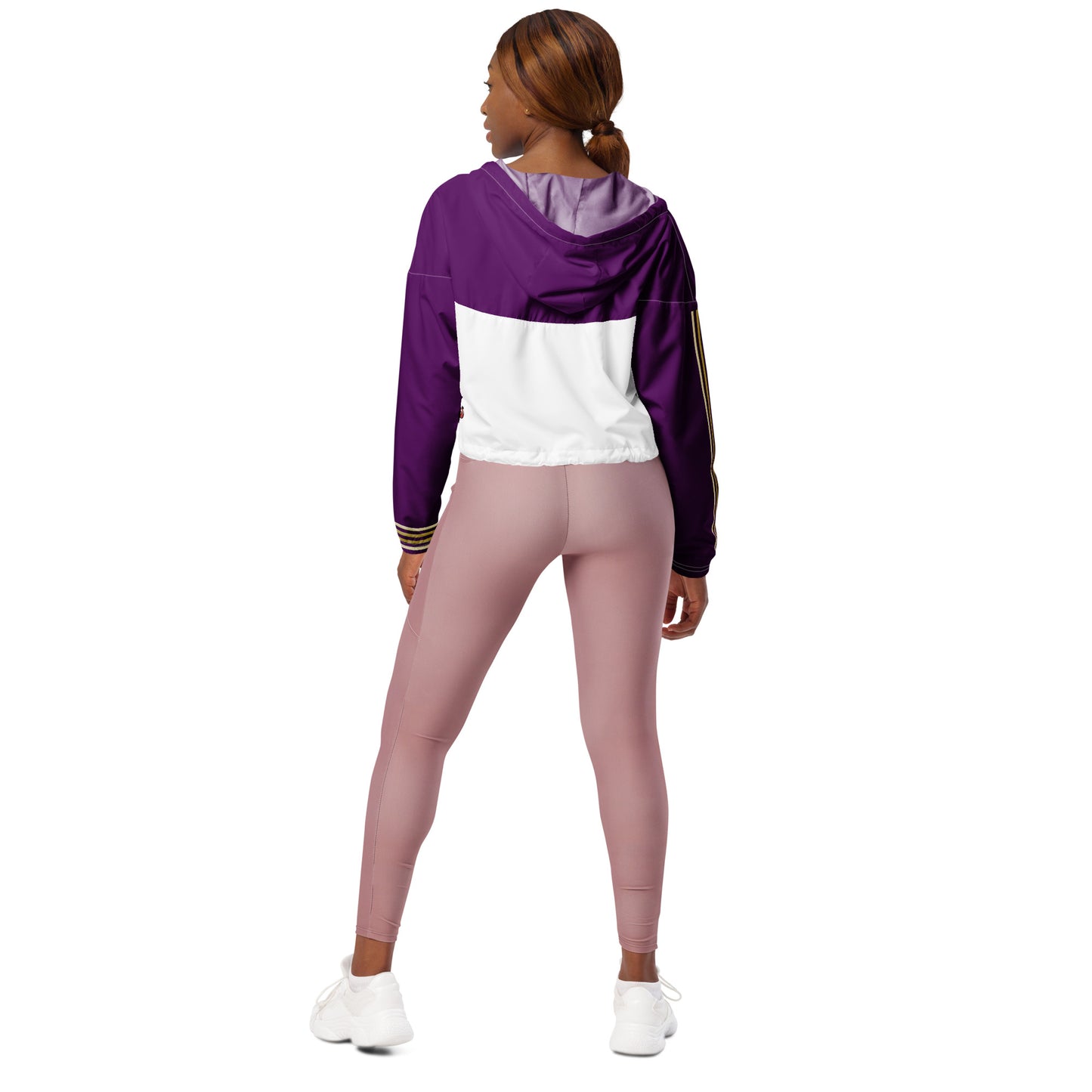 Snooty Fox Art Women’s Cropped Windbreaker - Purple w/ Saints Logo