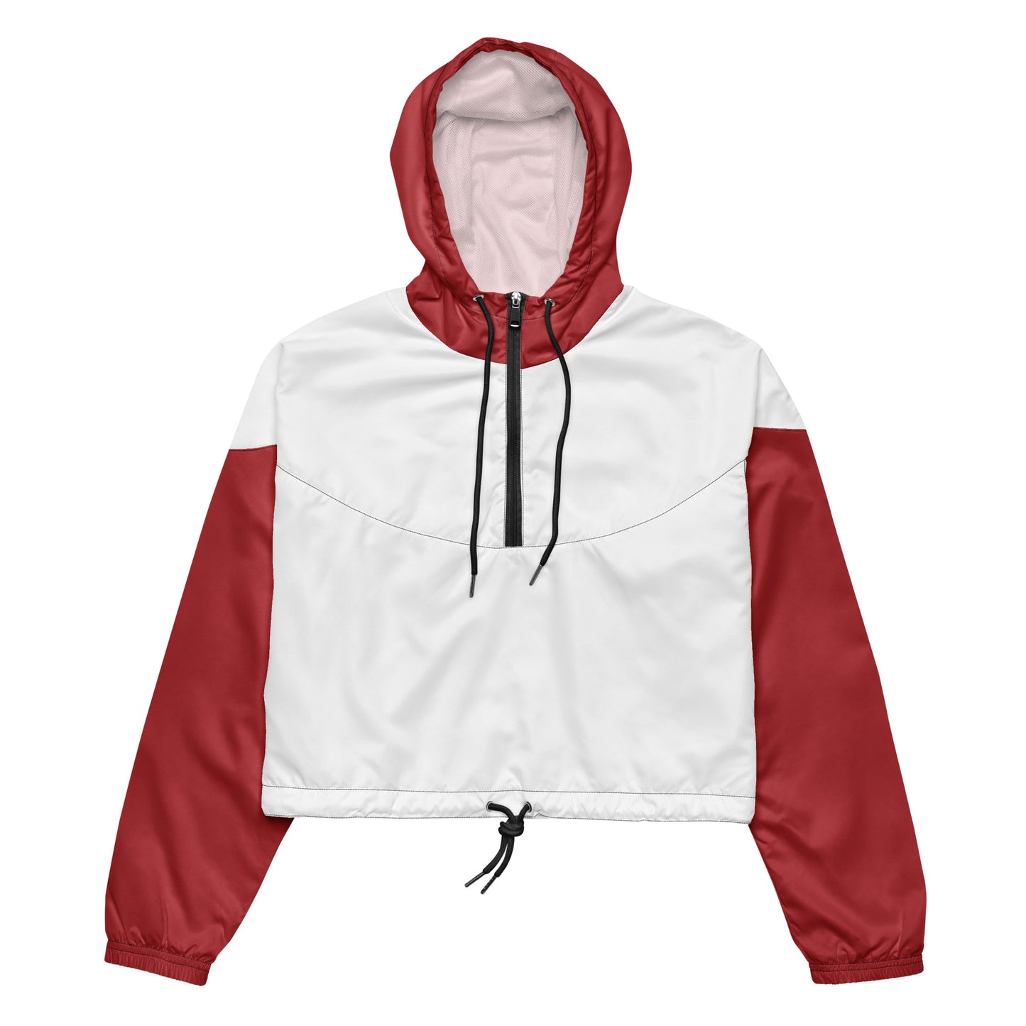 Snooty Fox Art Women’s Cropped Windbreaker - Red/Gray