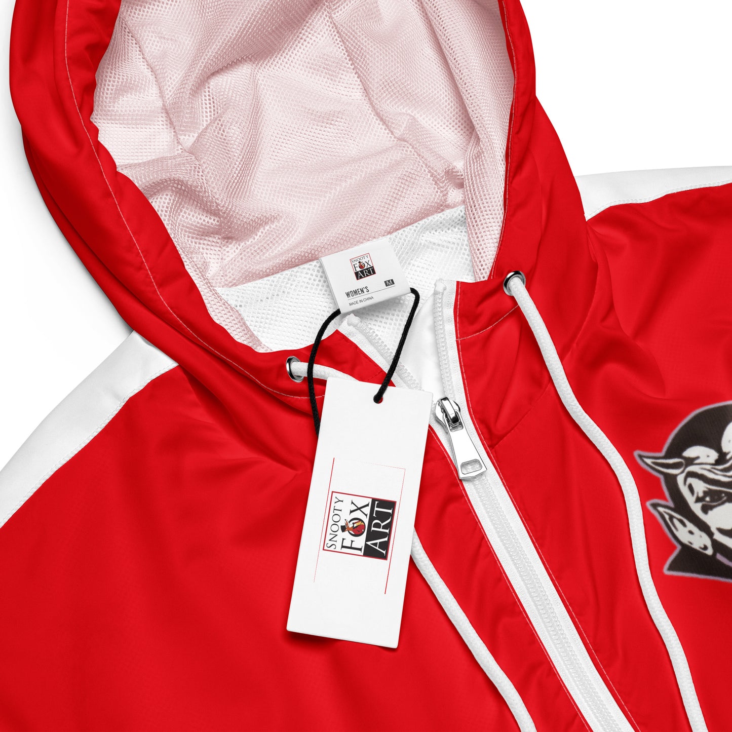 Snooty Fox Art Women’s Cropped Windbreaker - Devil Logo
