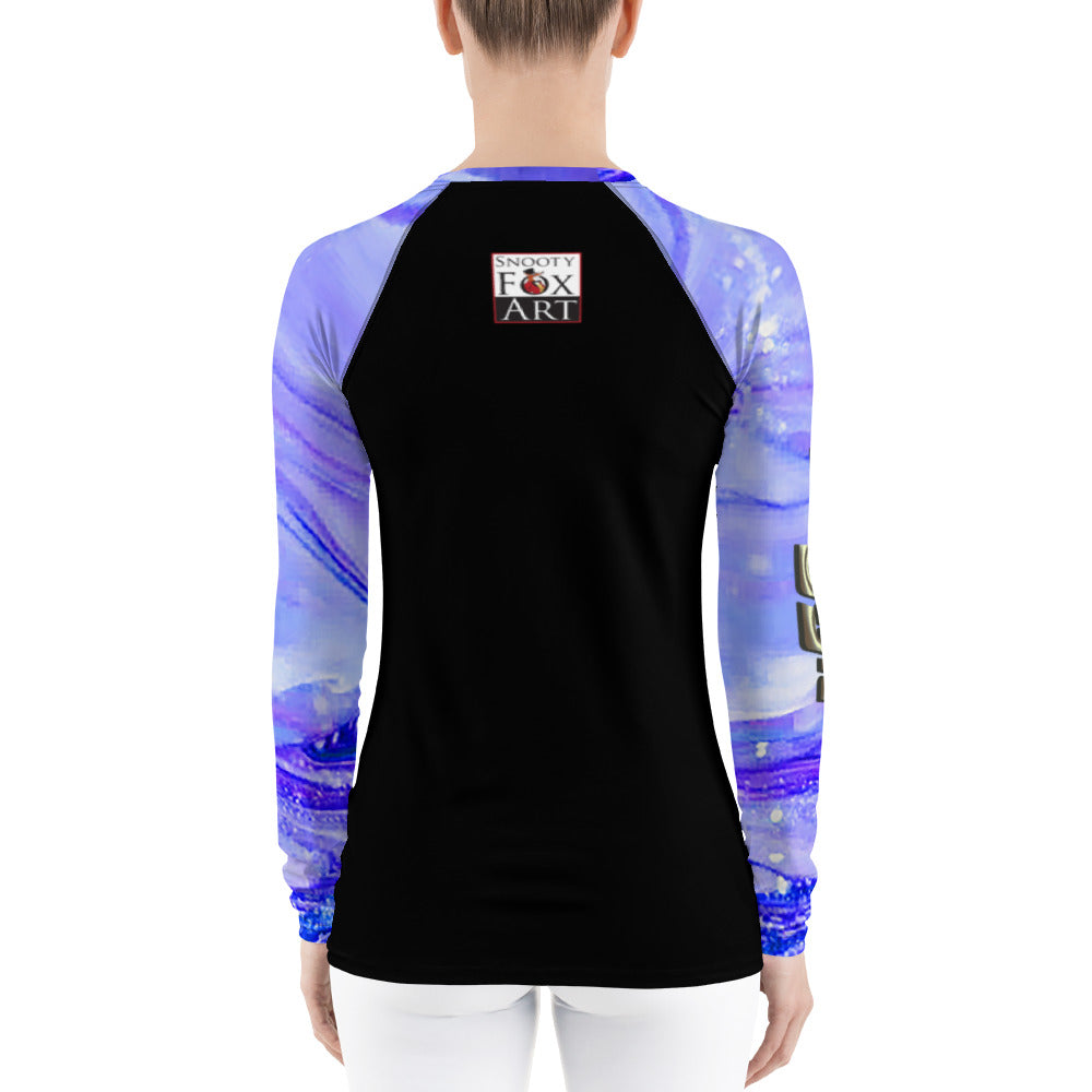 Snooty Fox Art Women's Rash Guard - Snooty Fox Art & Romero Pattern