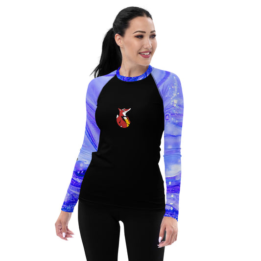 Snooty Fox Art Women's Rash Guard - Snooty Fox Art & Romero Pattern