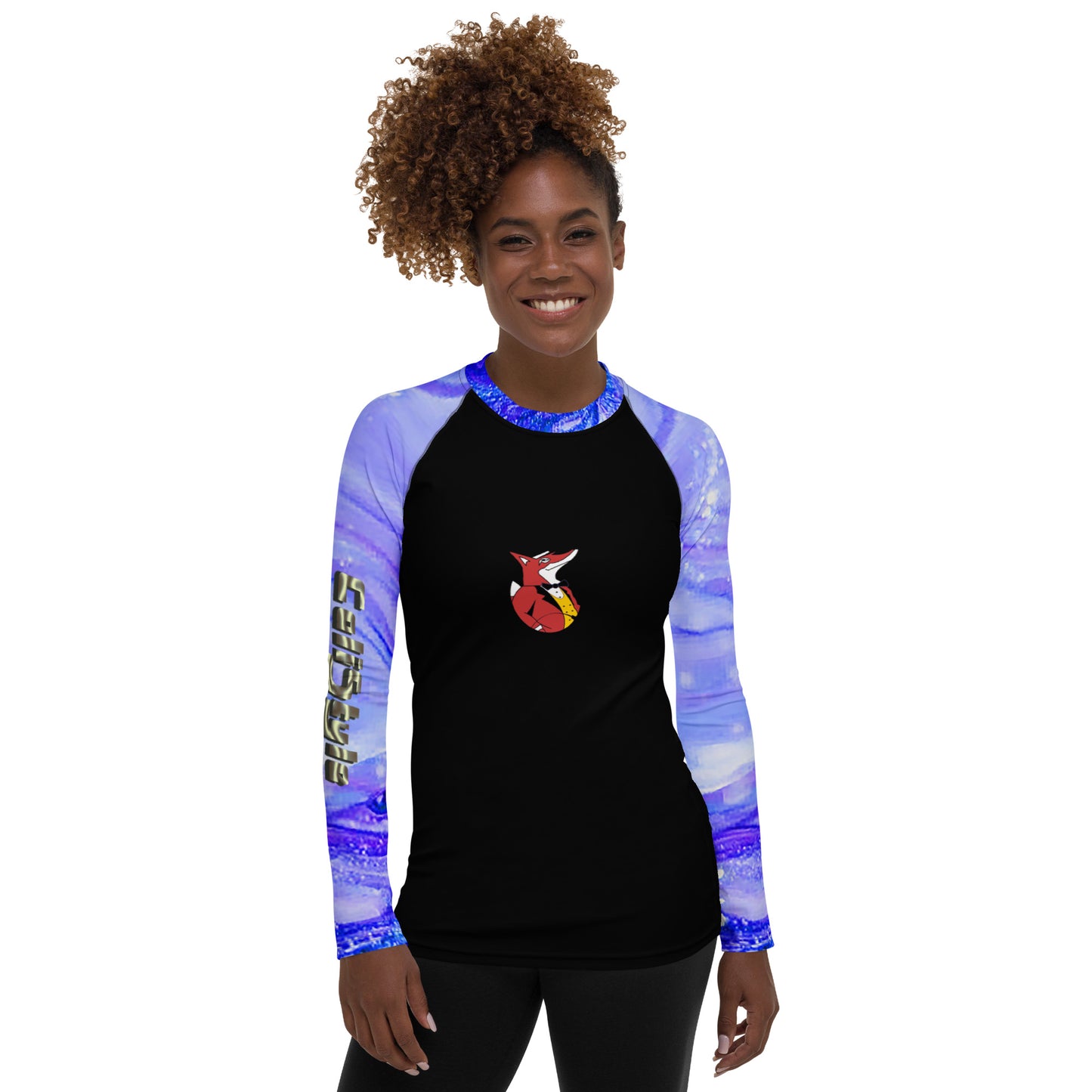 Snooty Fox Art Women's Rash Guard - Snooty Fox Art & Romero Pattern