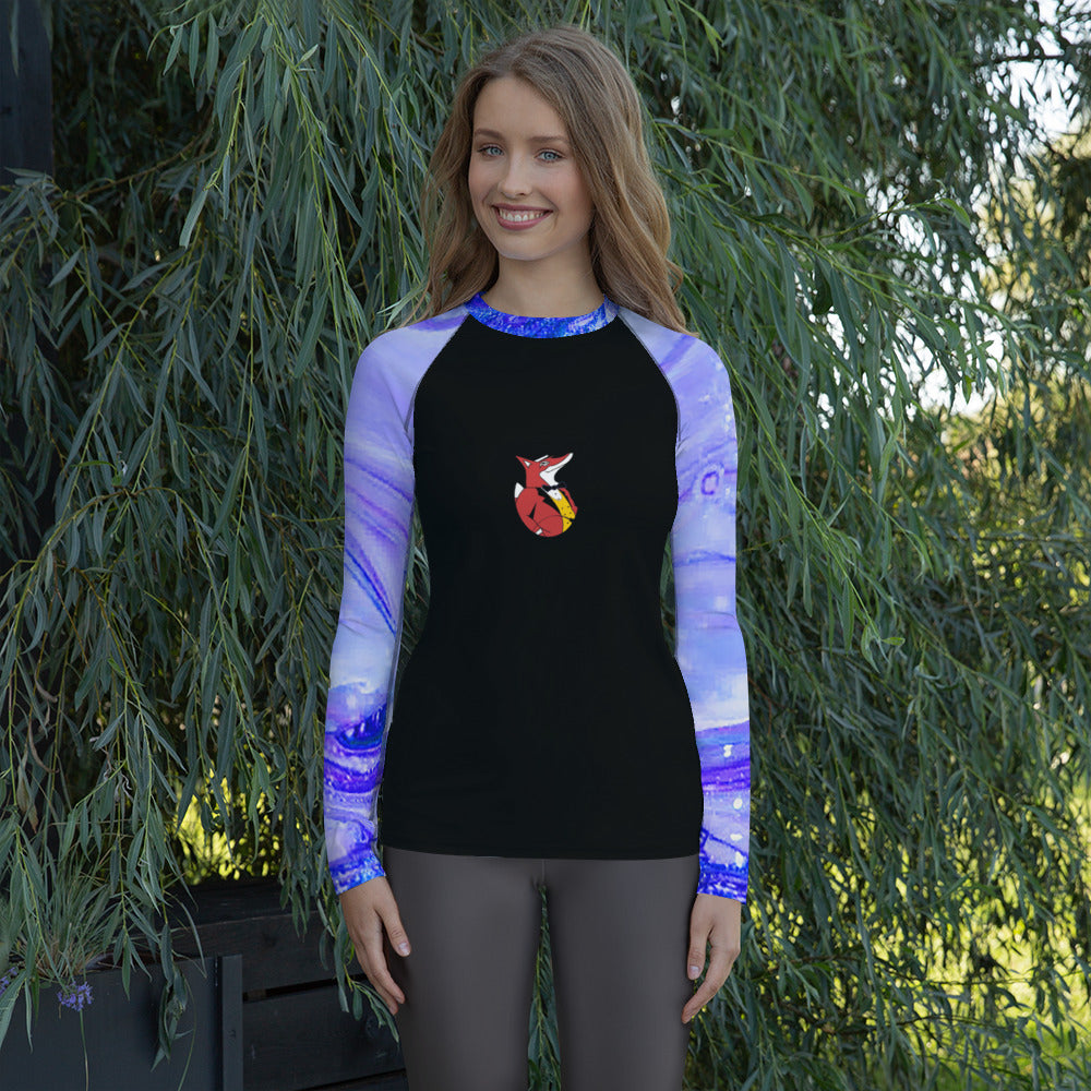 Snooty Fox Art Women's Rash Guard - Snooty Fox Art & Romero Pattern
