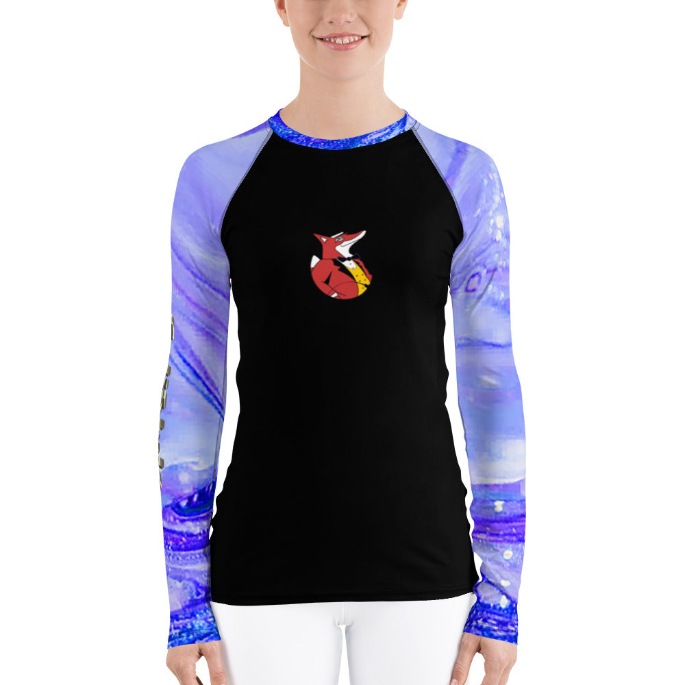 Snooty Fox Art Women's Rash Guard - Snooty Fox Art & Romero Pattern