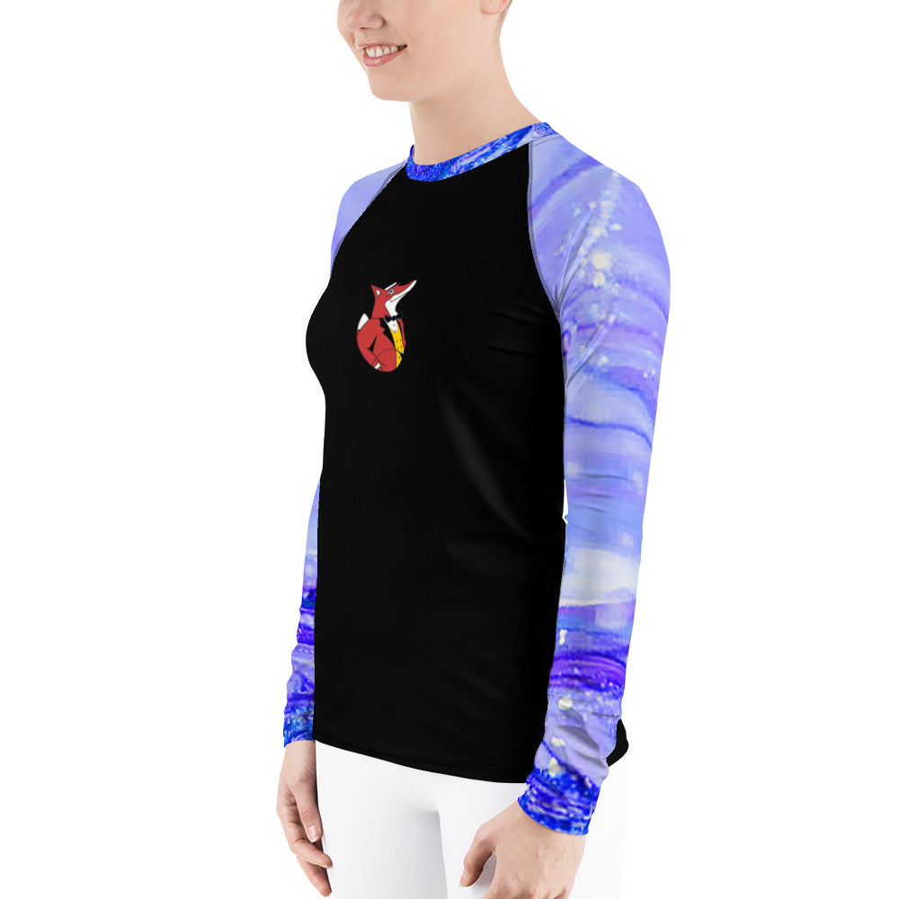Snooty Fox Art Women's Rash Guard - Snooty Fox Art & Romero Pattern
