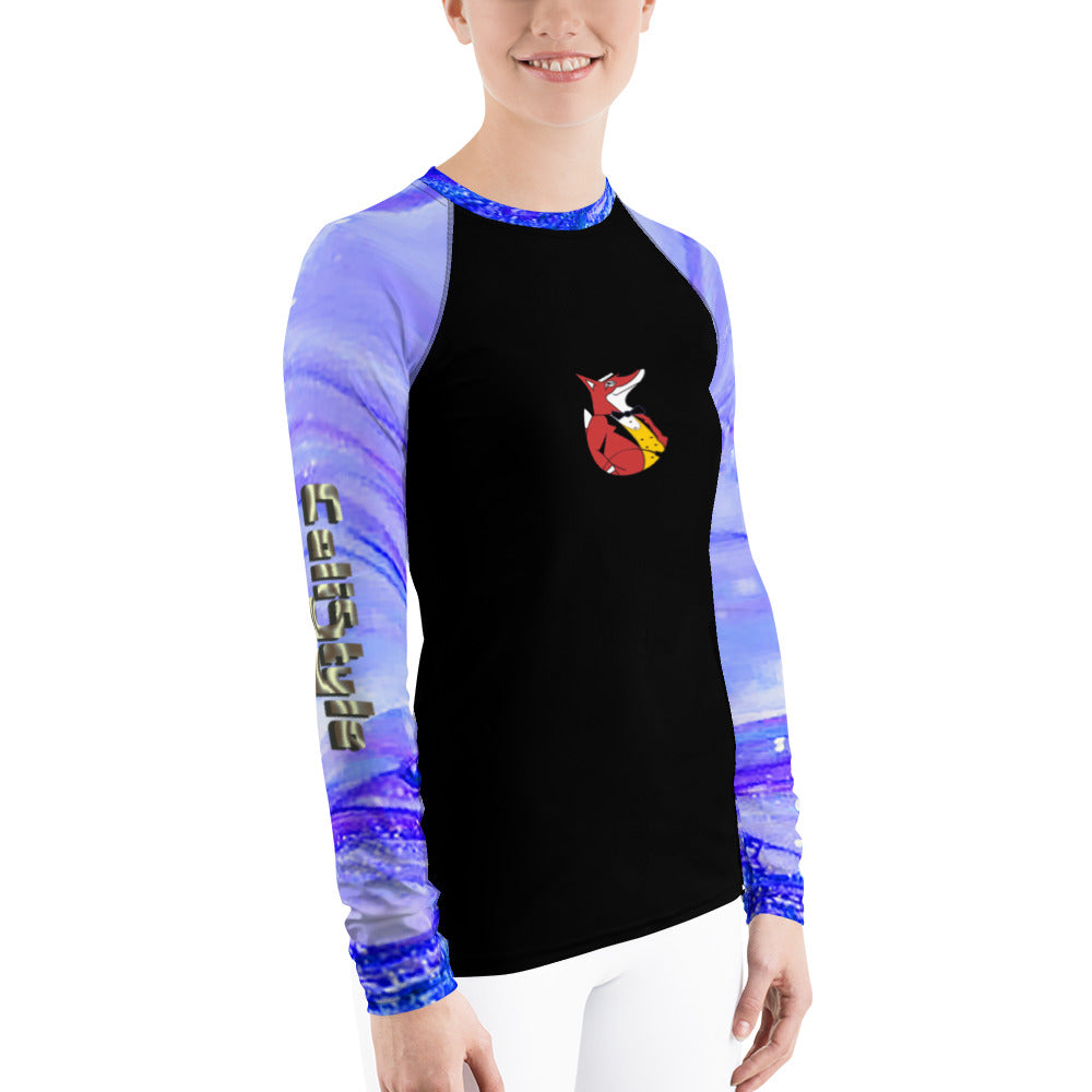 Snooty Fox Art Women's Rash Guard - Snooty Fox Art & Romero Pattern