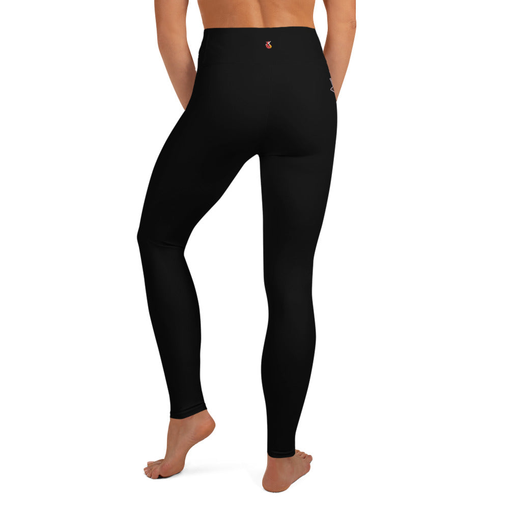 Snooty Fox Art Yoga Leggings - Red and Gray Stripes