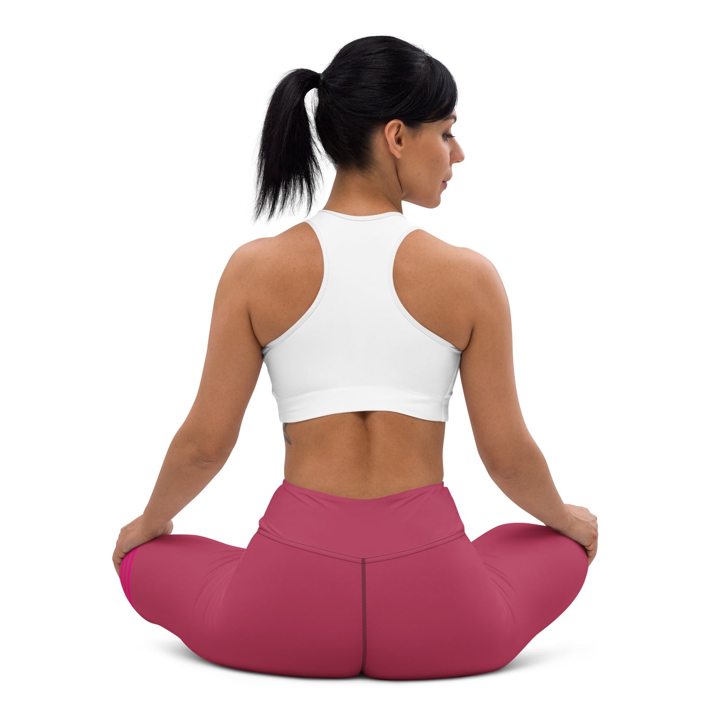 Snooty Fox Art Yoga Leggings - Viva Magenta & Stripes