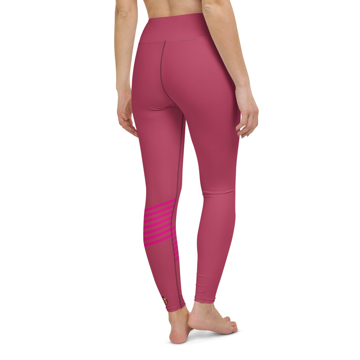 Snooty Fox Art Yoga Leggings - Viva Magenta & Stripes