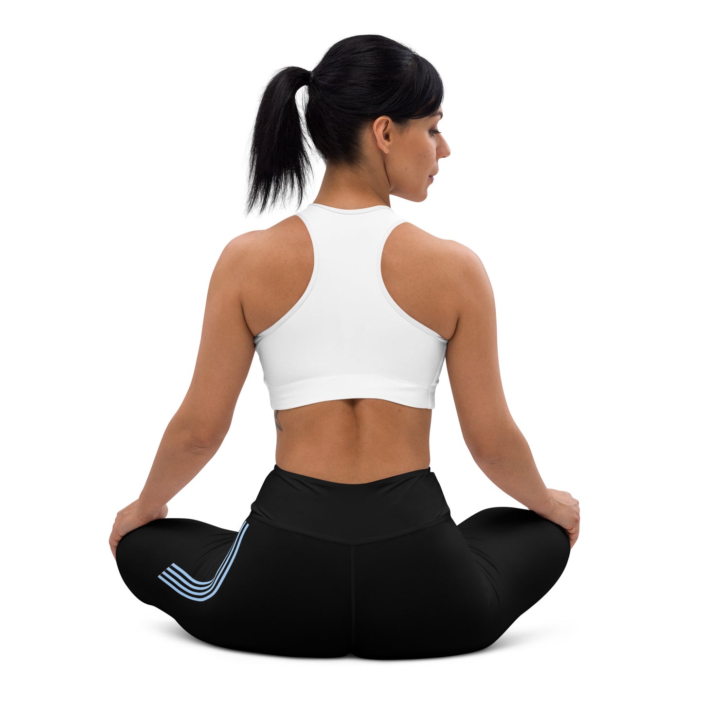 Snooty Fox Art Yoga Leggings - Light Blue Stripes