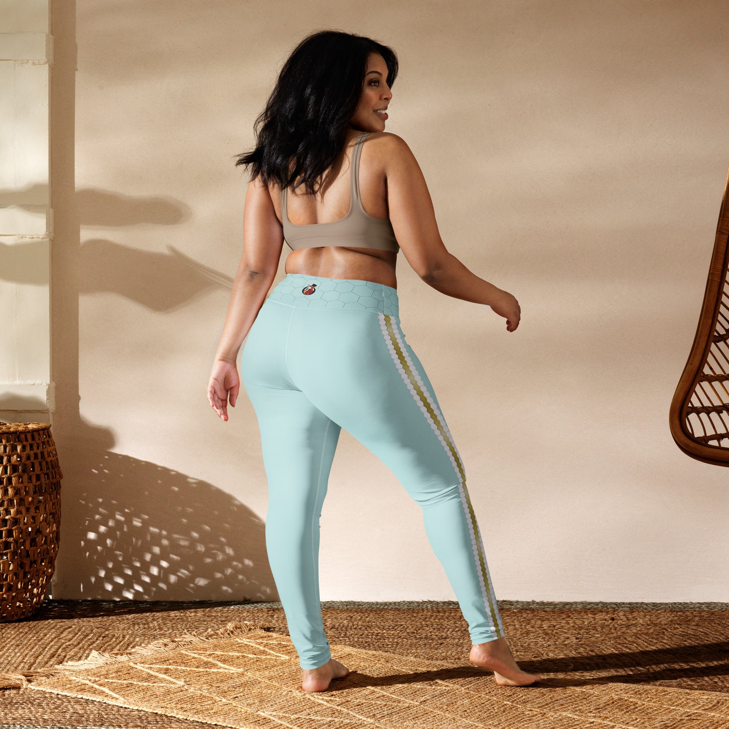 Snooty Fox Art Yoga Leggings - Hexed Skylight Tone