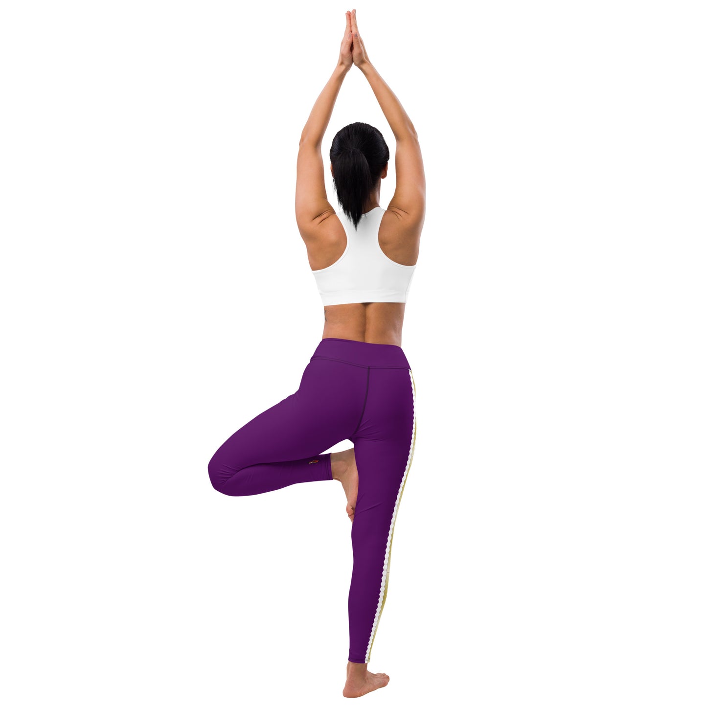 Snooty Fox Art Yoga Leggings - San Diego Indigo Tone & Hex Stripe