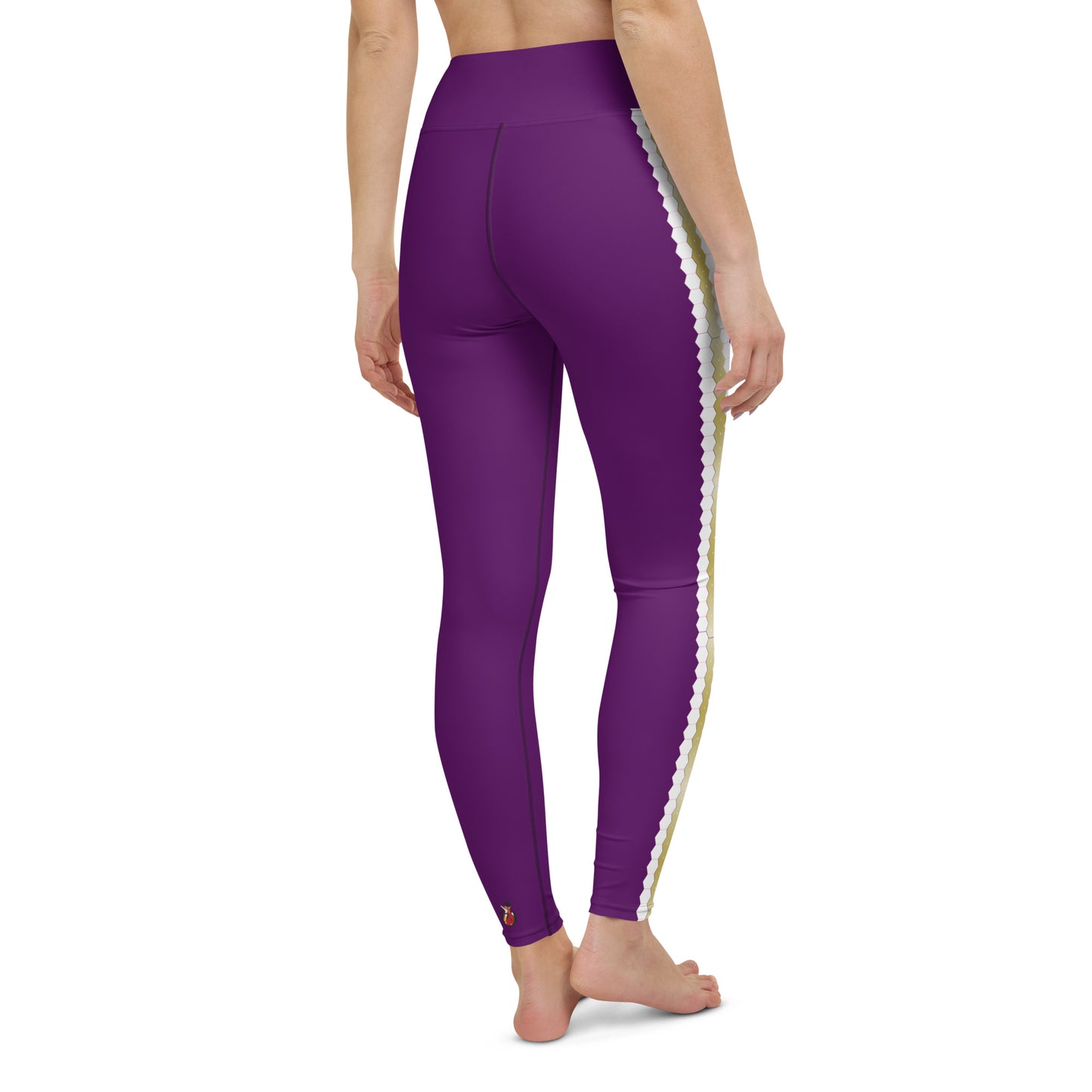 Snooty Fox Art Yoga Leggings - San Diego Indigo Tone & Hex Stripe