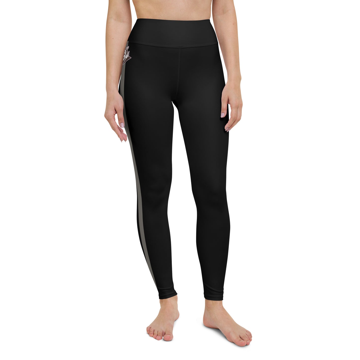 Snooty Fox Art Yoga Leggings - Red and Gray Stripes