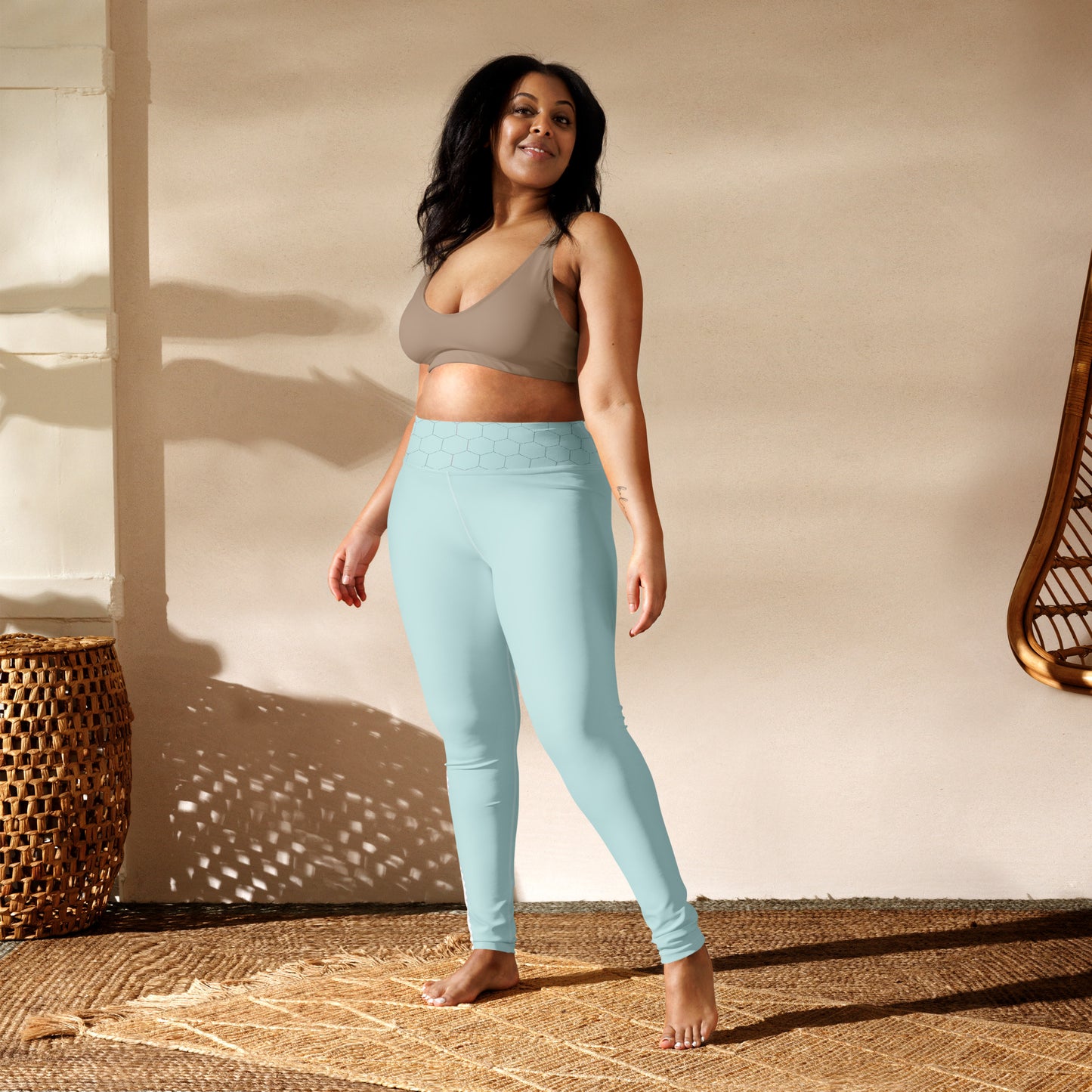 Snooty Fox Art Yoga Leggings - Hexed Skylight Tone