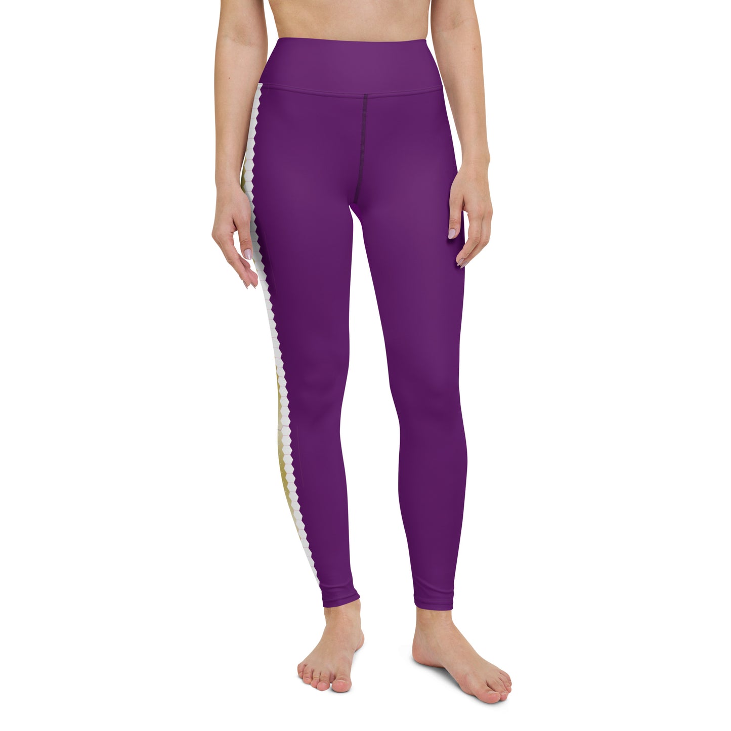 Snooty Fox Art Yoga Leggings - San Diego Indigo Tone & Hex Stripe