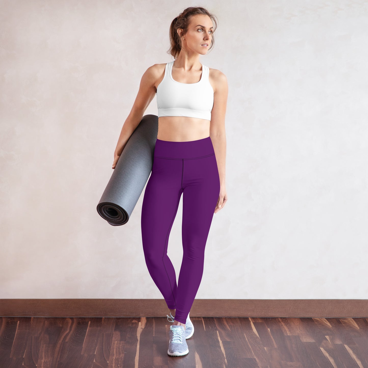 Snooty Fox Art Yoga Leggings - San Diego Indigo Tone & Hex Stripe