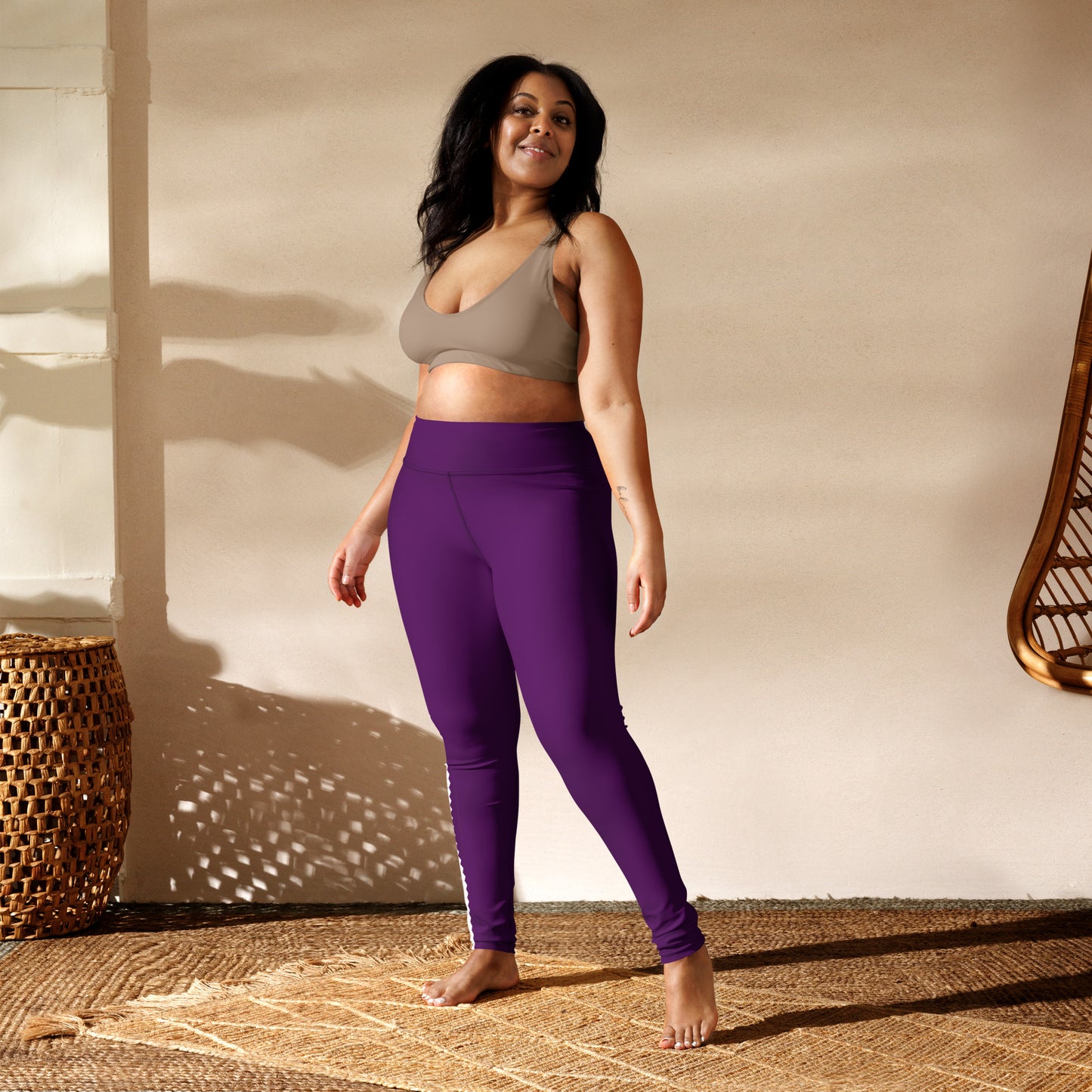 Snooty Fox Art Yoga Leggings - San Diego Indigo Tone & Hex Stripe