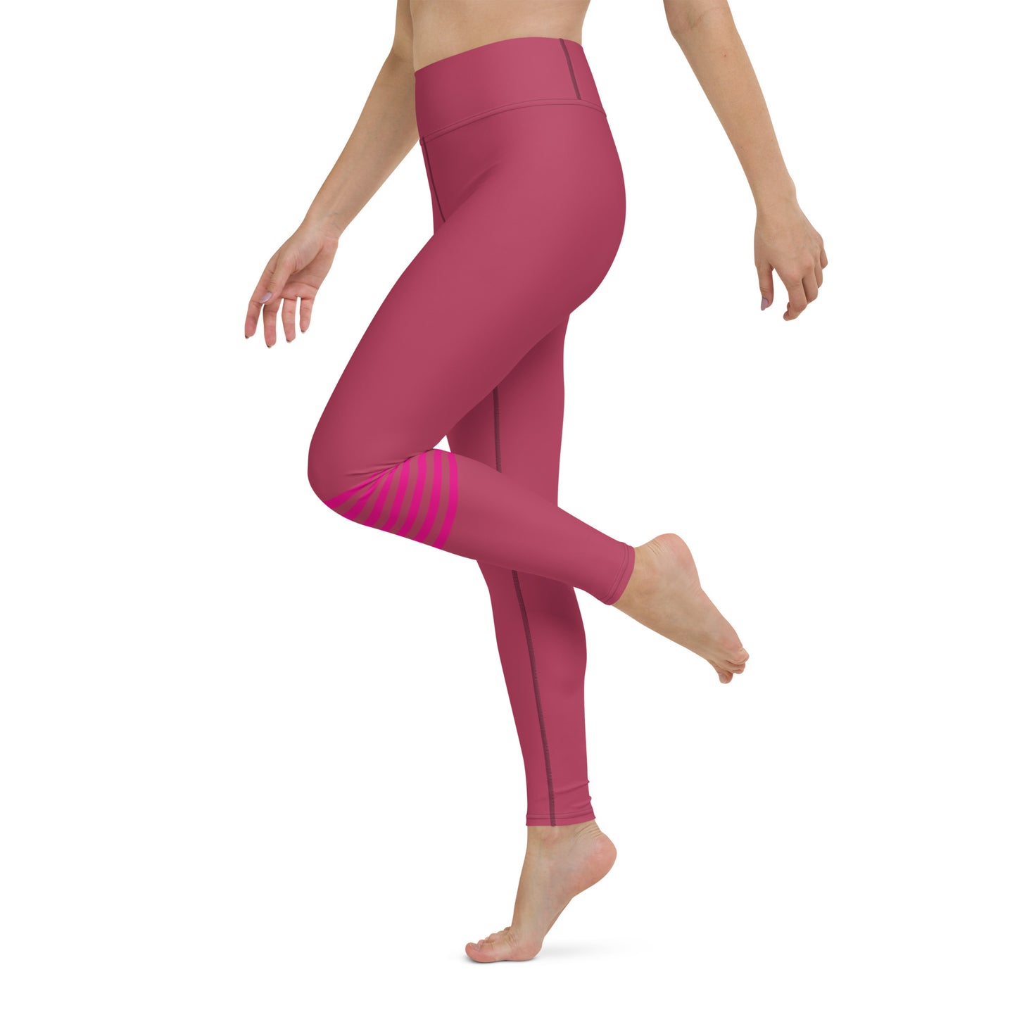 Snooty Fox Art Yoga Leggings - Viva Magenta & Stripes