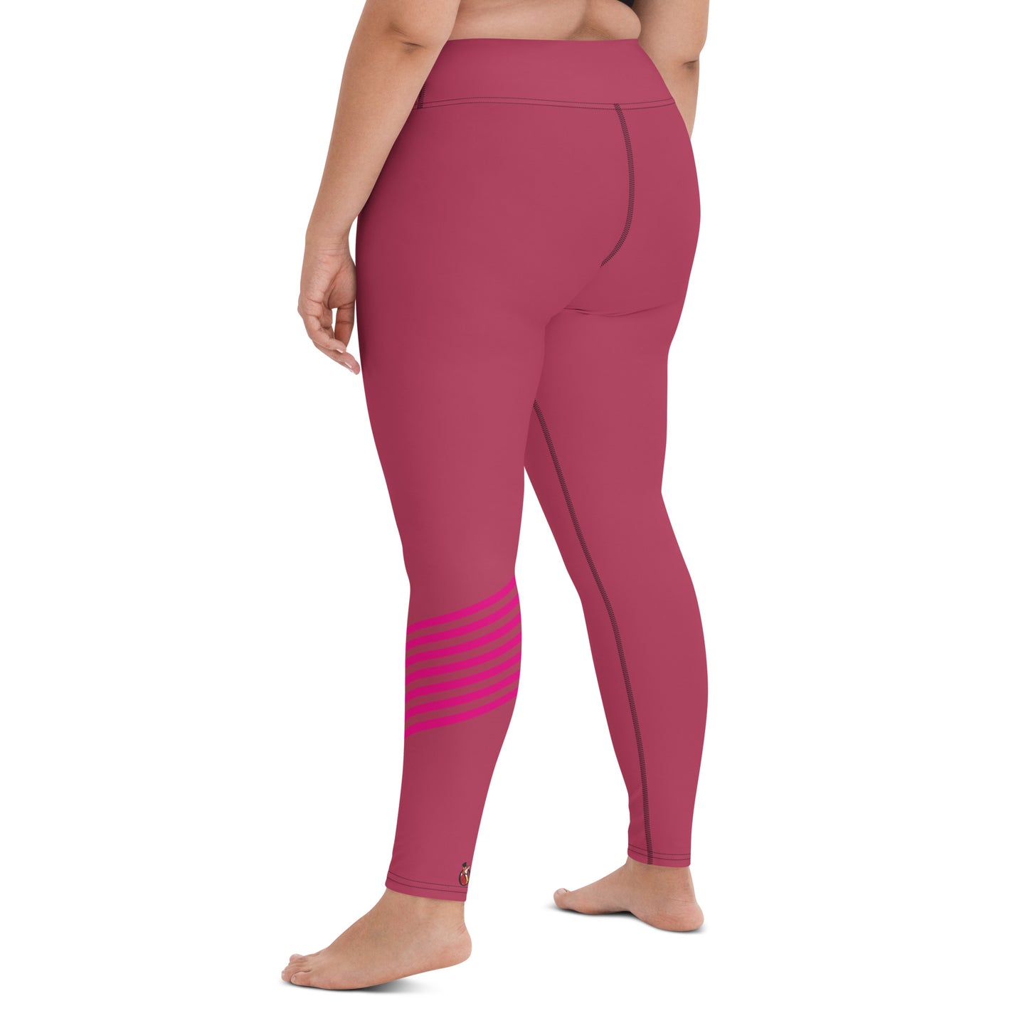 Snooty Fox Art Yoga Leggings - Viva Magenta & Stripes