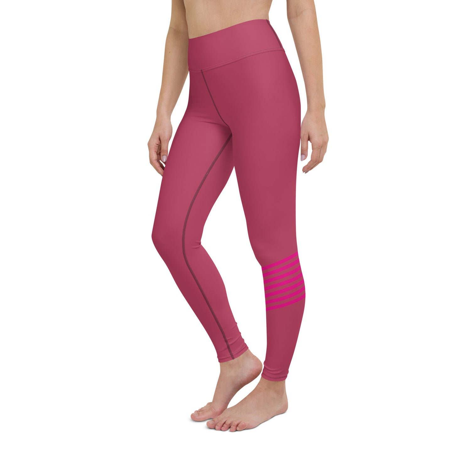 Snooty Fox Art Yoga Leggings - Viva Magenta & Stripes
