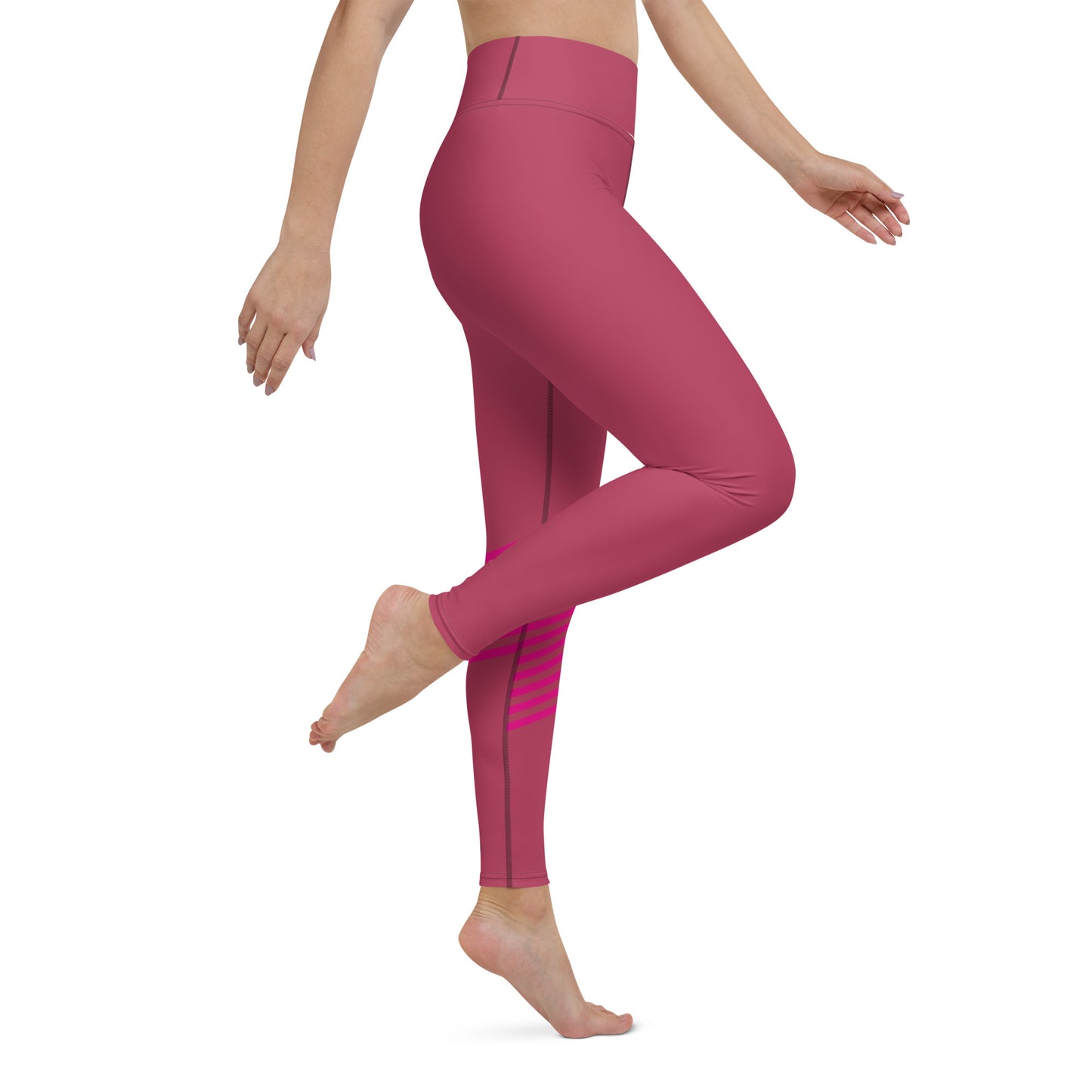 Snooty Fox Art Yoga Leggings - Viva Magenta & Stripes