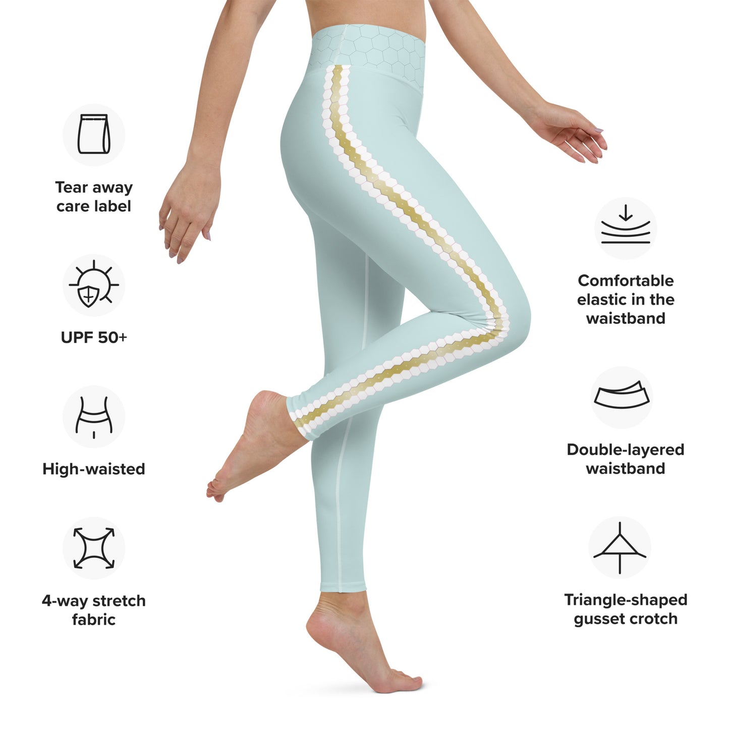 Snooty Fox Art Yoga Leggings - Hexed Skylight Tone