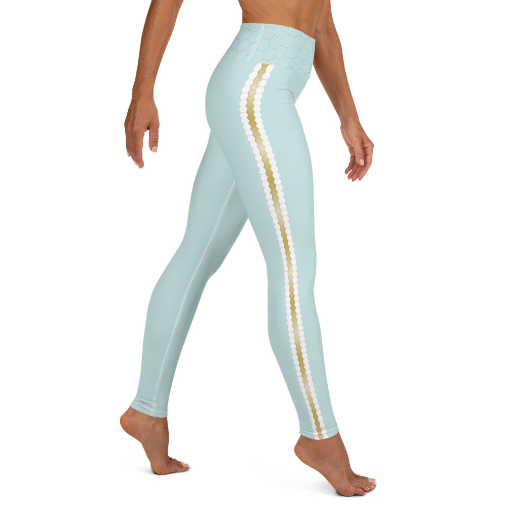 Snooty Fox Art Yoga Leggings - Hexed Skylight Tone