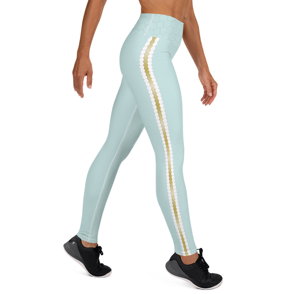 Snooty Fox Art Yoga Leggings - Hexed Skylight Tone