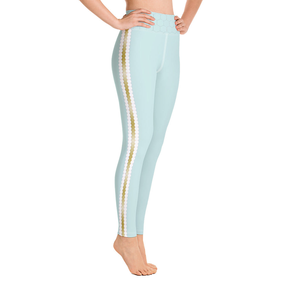 Snooty Fox Art Yoga Leggings - Hexed Skylight Tone