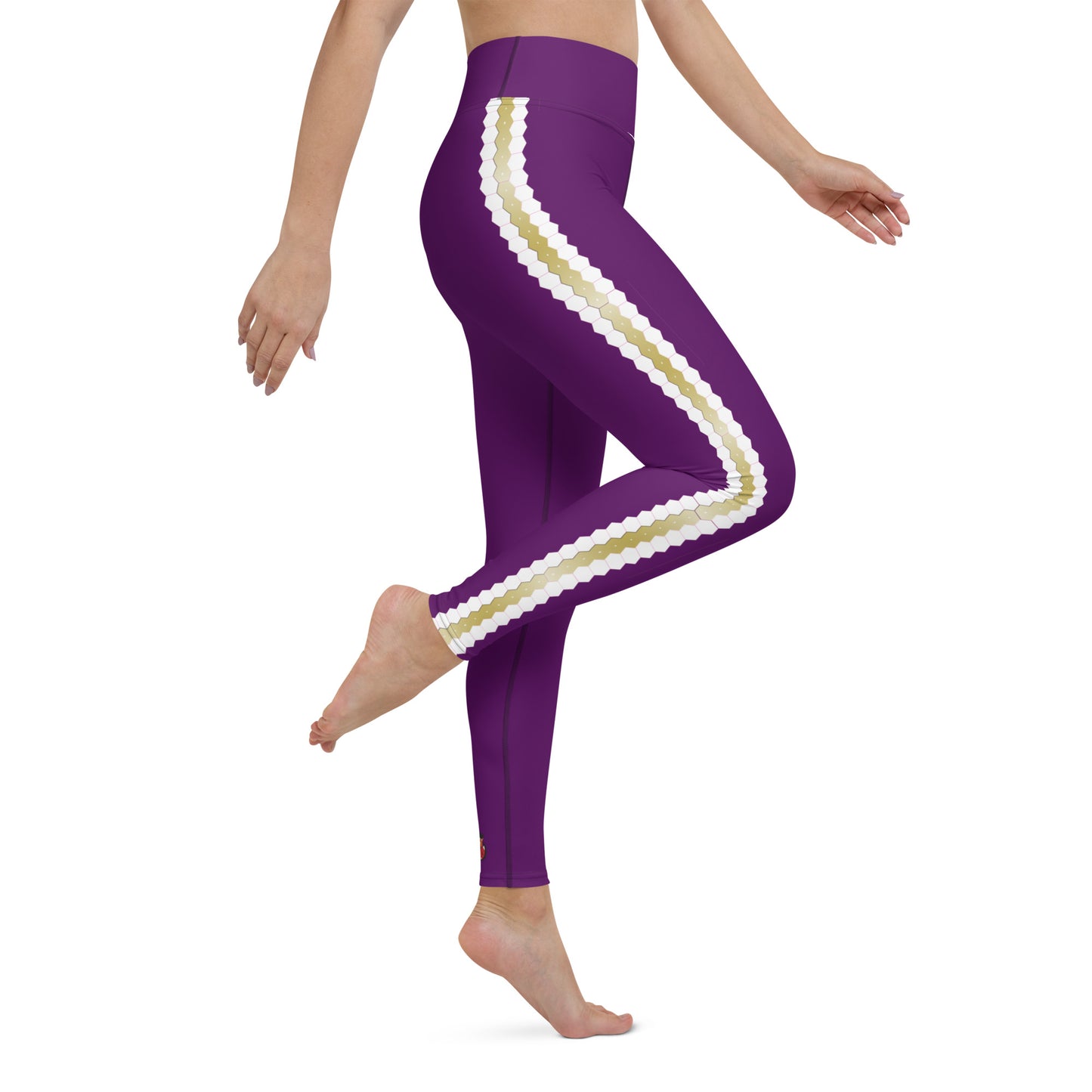 Snooty Fox Art Yoga Leggings - San Diego Indigo Tone & Hex Stripe
