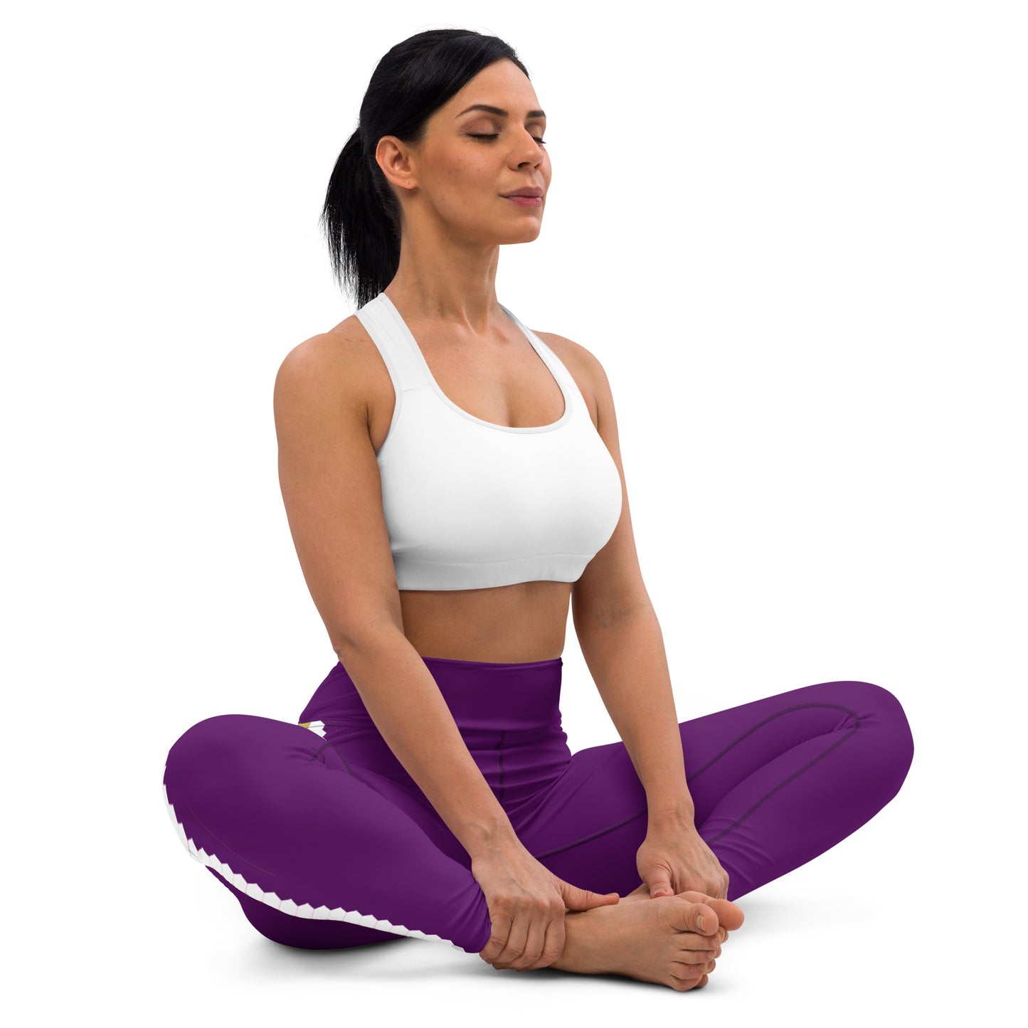 Snooty Fox Art Yoga Leggings - San Diego Indigo Tone & Hex Stripe
