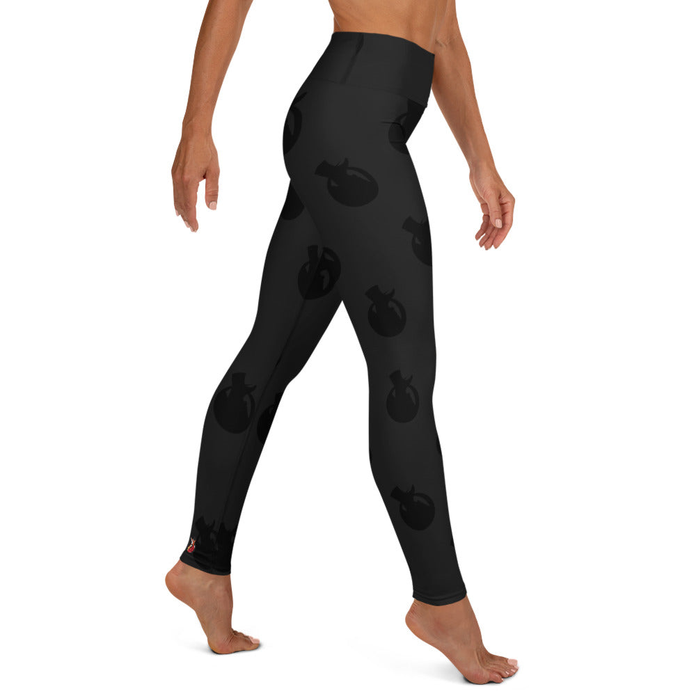 Snooty Fox Art Yoga Leggings - Logo in Black