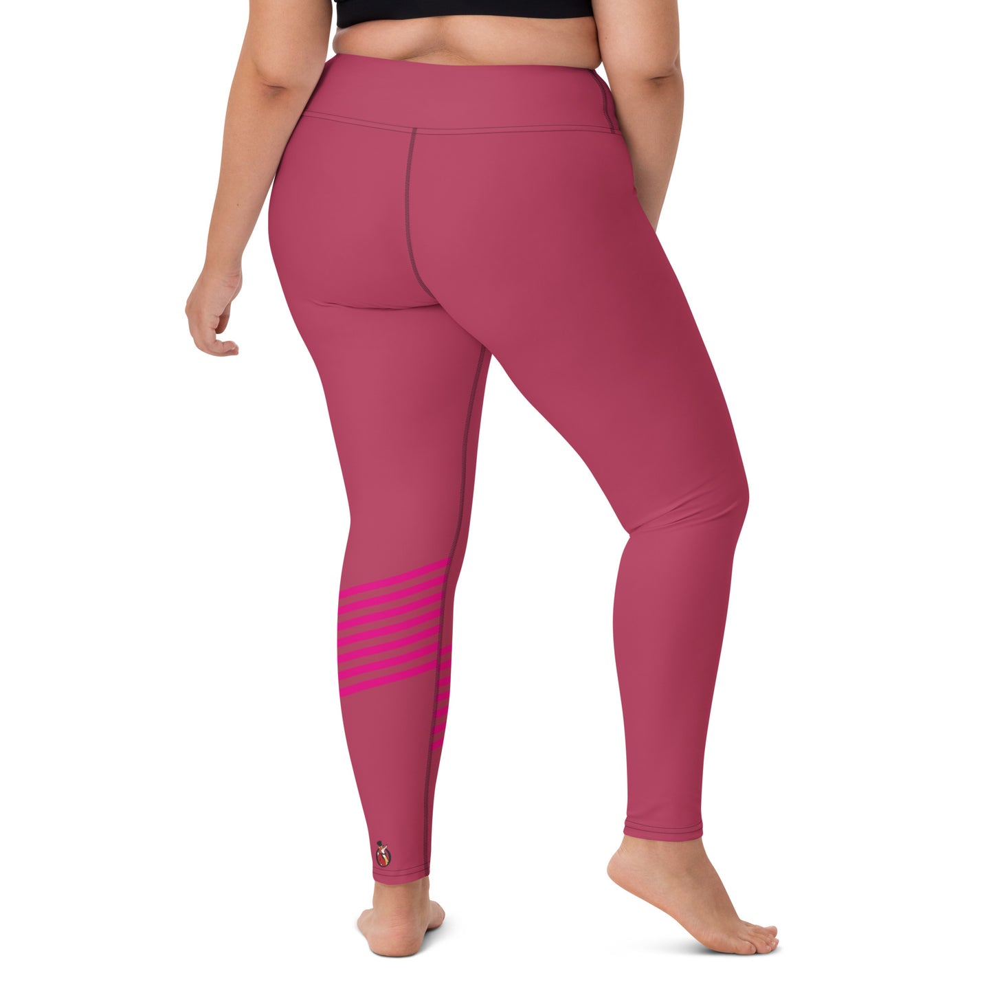 Snooty Fox Art Yoga Leggings - Viva Magenta & Stripes