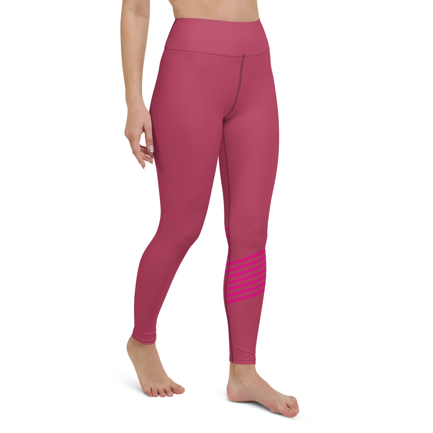 Snooty Fox Art Yoga Leggings - Viva Magenta & Stripes