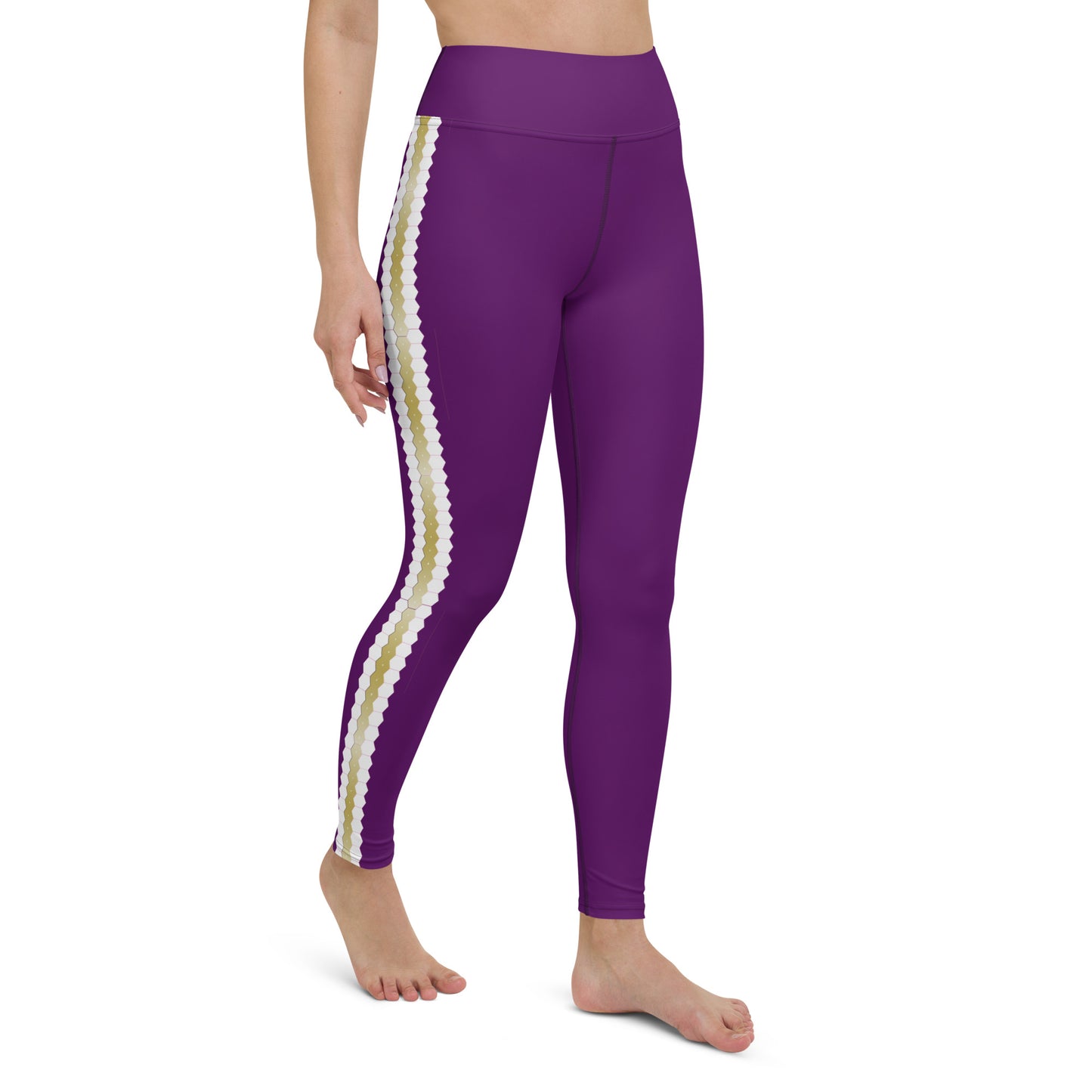 Snooty Fox Art Yoga Leggings - San Diego Indigo Tone & Hex Stripe