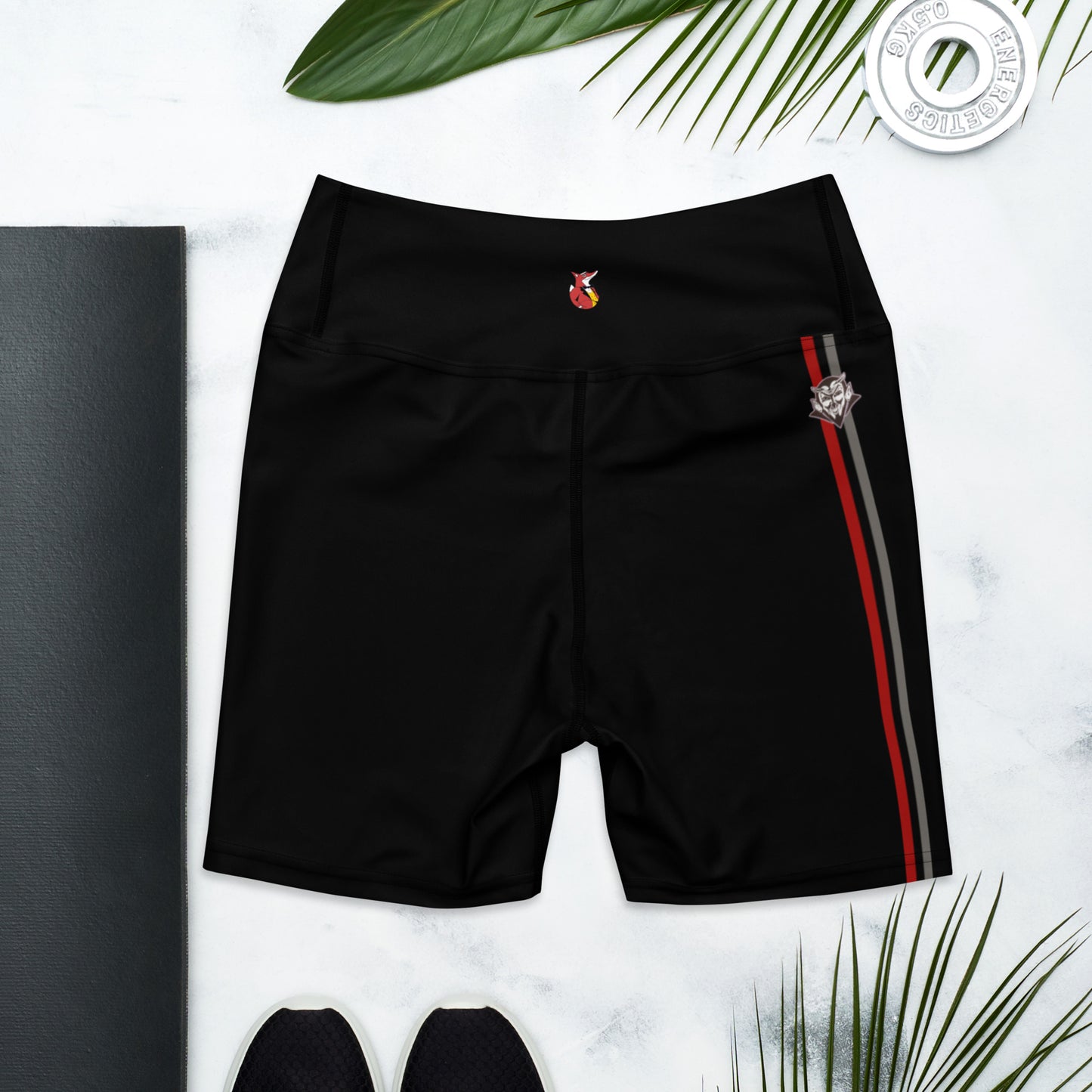 Snooty Fox Art Yoga Shorts - Devil Logo