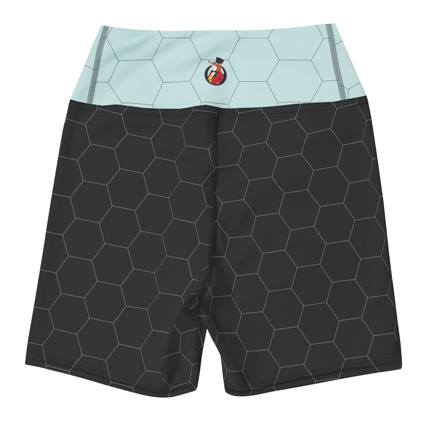 Snooty Fox Art Yoga Shorts - Hex Design with Skylight