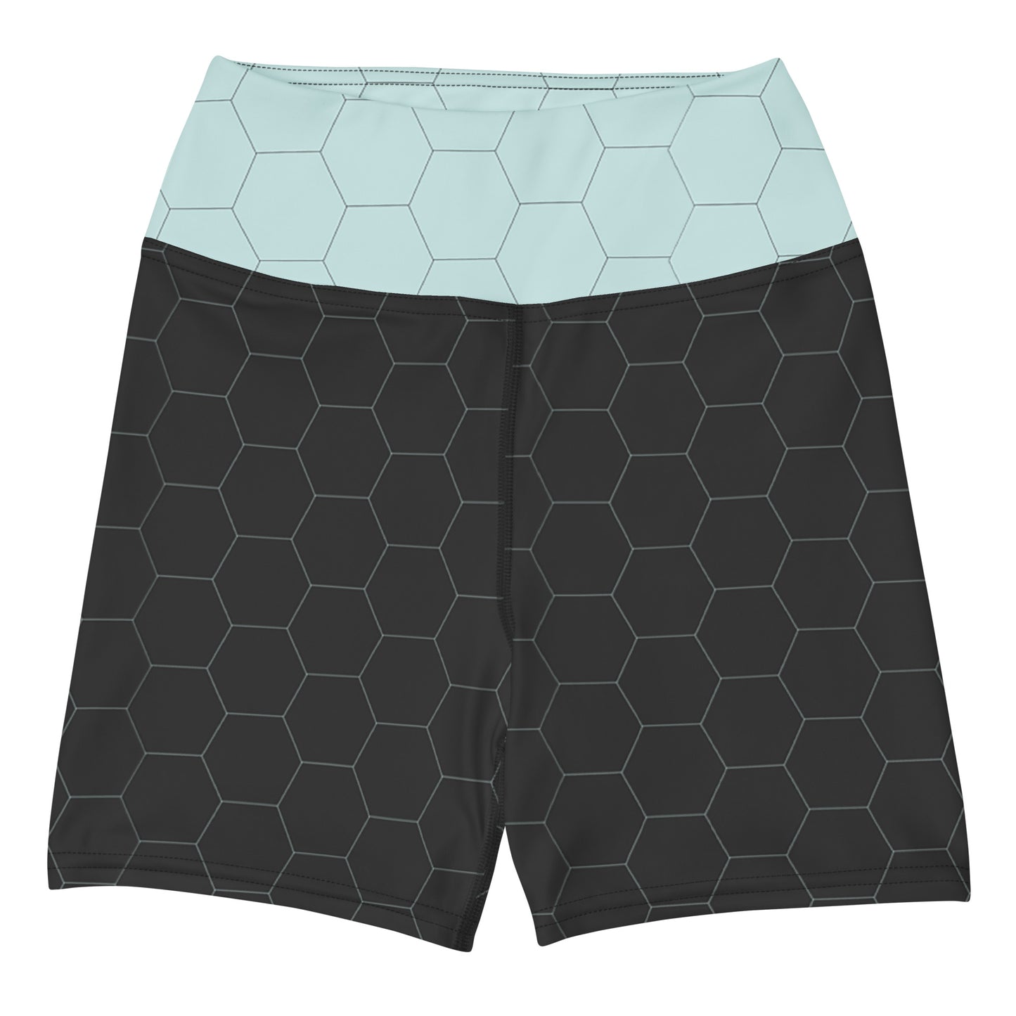 Snooty Fox Art Yoga Shorts - Hex Design with Skylight