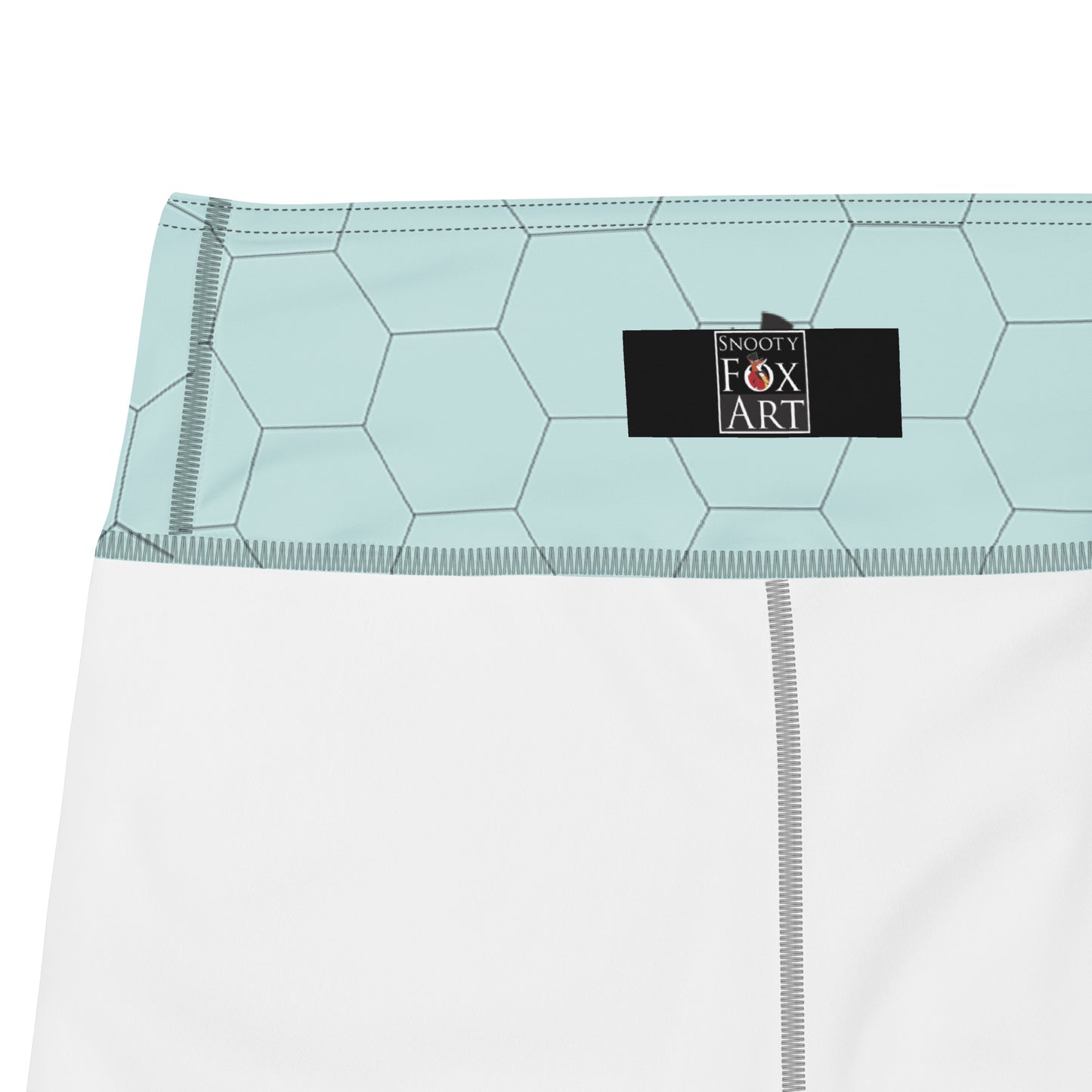 Snooty Fox Art Yoga Shorts - Hex Design with Skylight