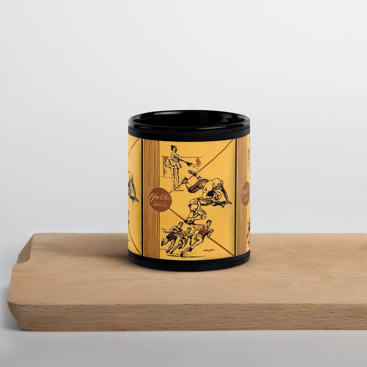 Snooty Fox Art Glossy Mug - Pee-Chee Pattern