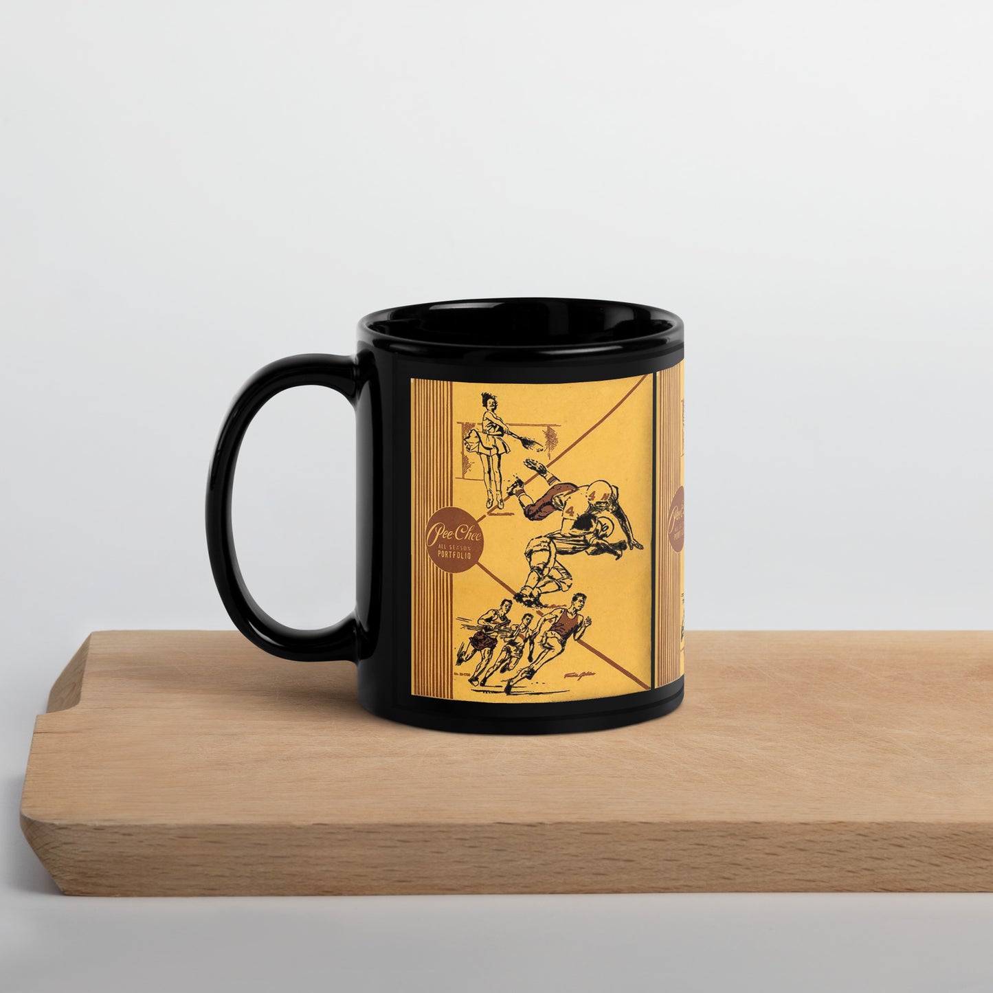Snooty Fox Art Glossy Mug - Pee-Chee Pattern
