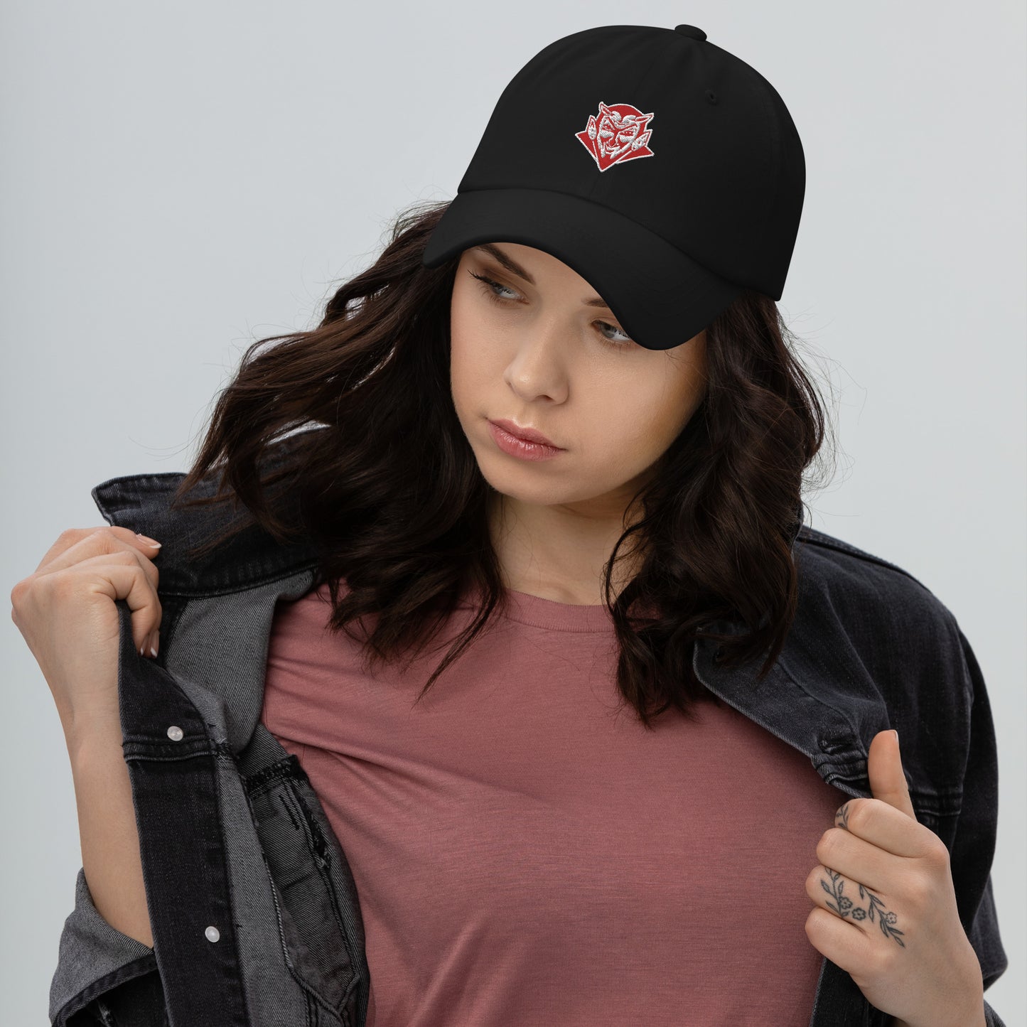 Snooty Fox Art Dad Hat - Red Devil Logo
