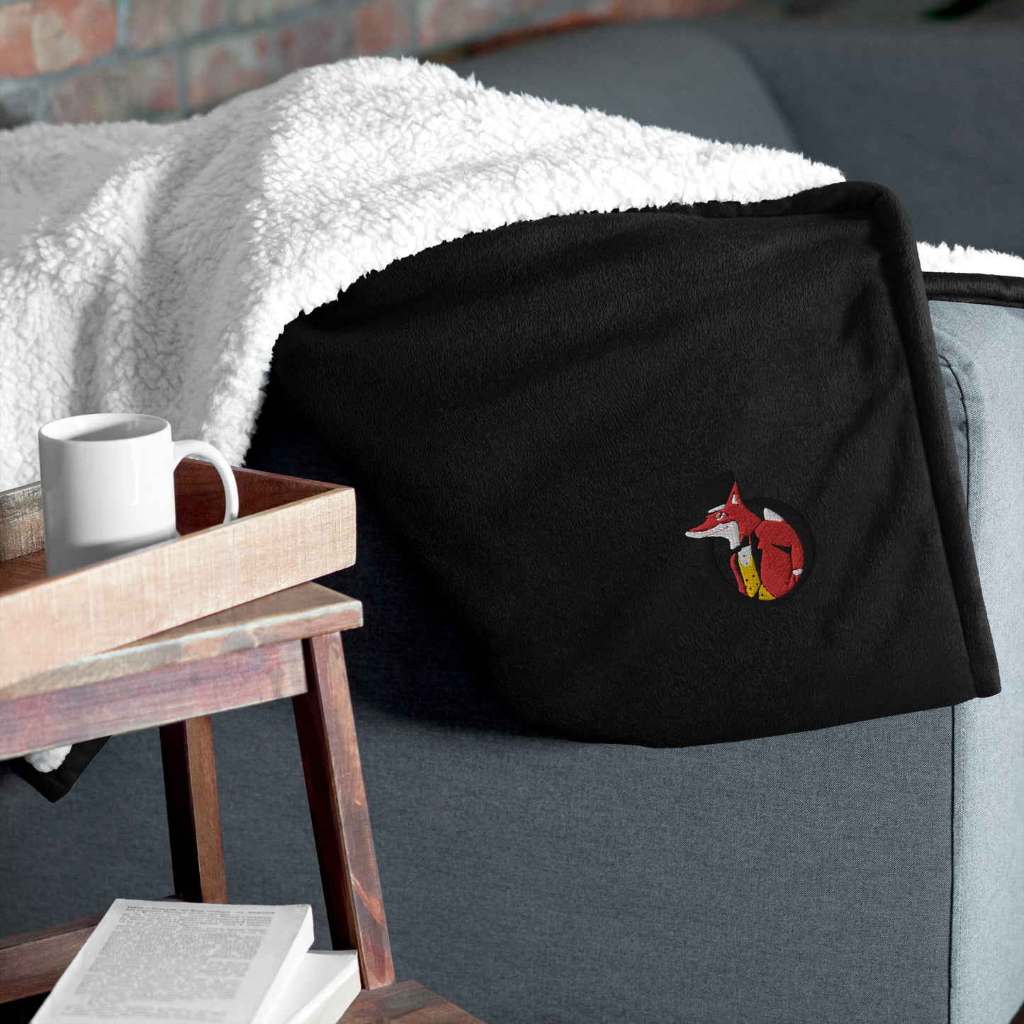 Snooty Fox Art Premium Sherpa Blanket - Snooty Fox Art Logo