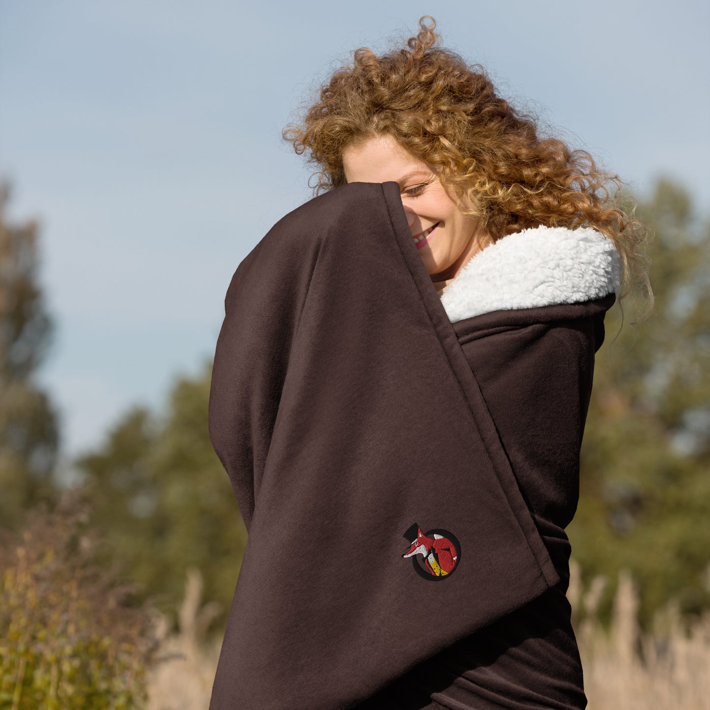 Snooty Fox Art Premium Sherpa Blanket - Snooty Fox Art Logo