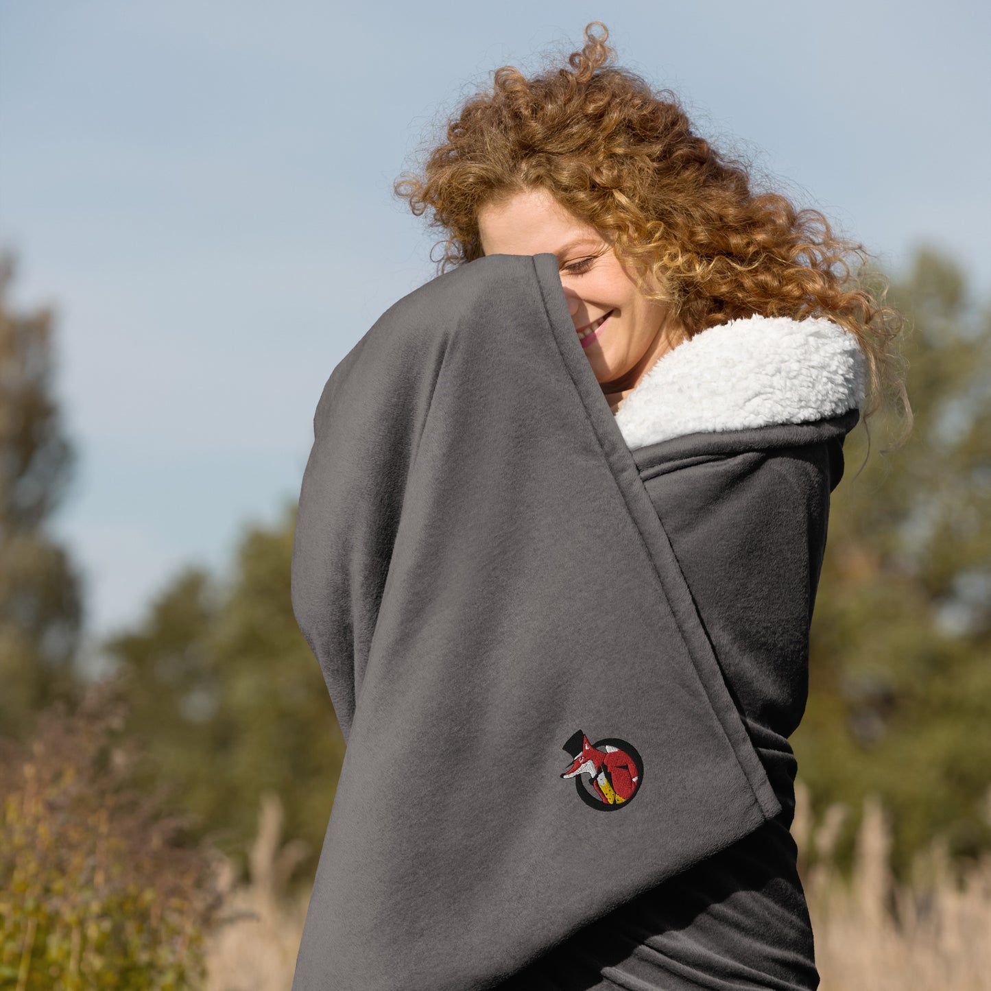 Snooty Fox Art Premium Sherpa Blanket - Snooty Fox Art Logo
